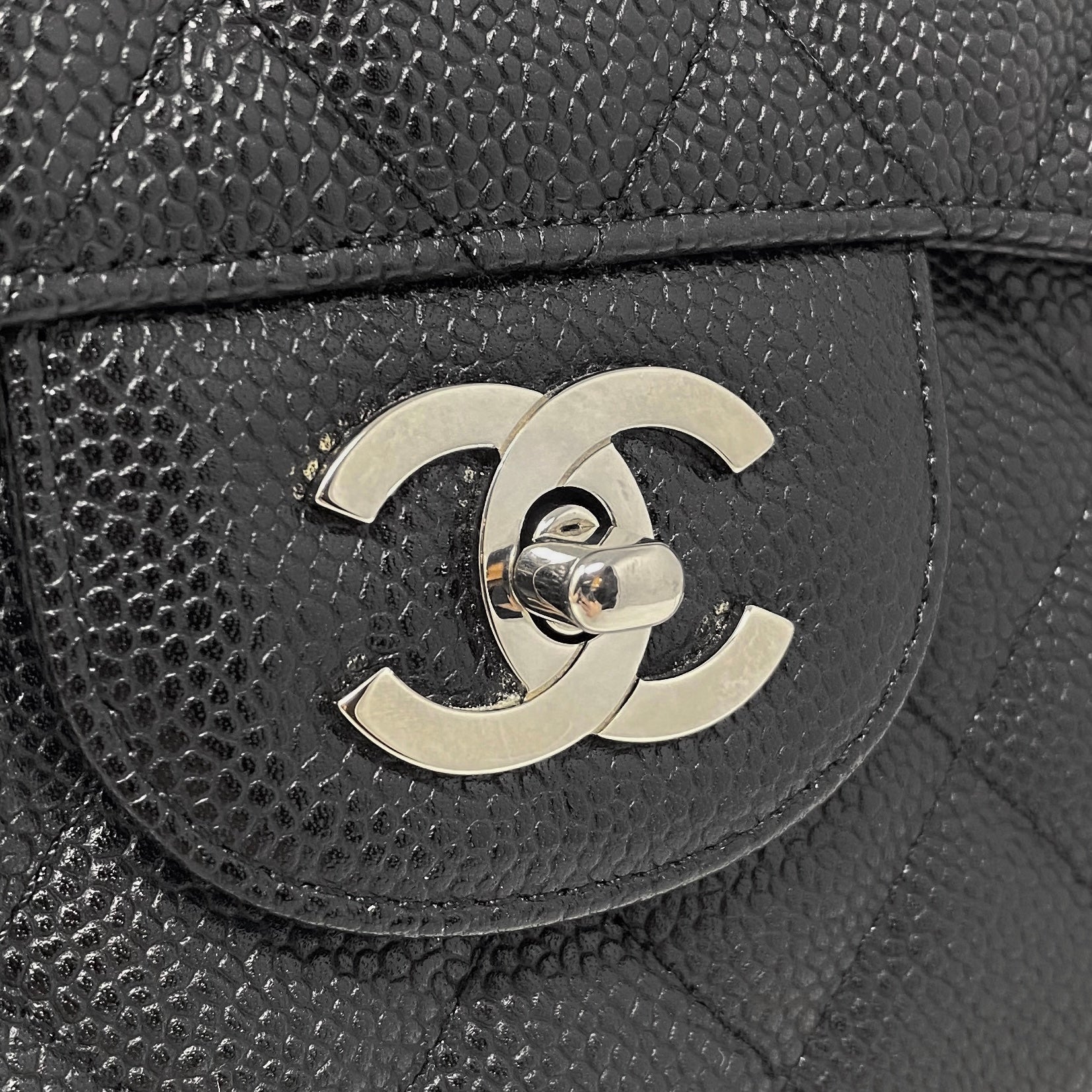 Chanel Black Caviar Jumbo Single Flap