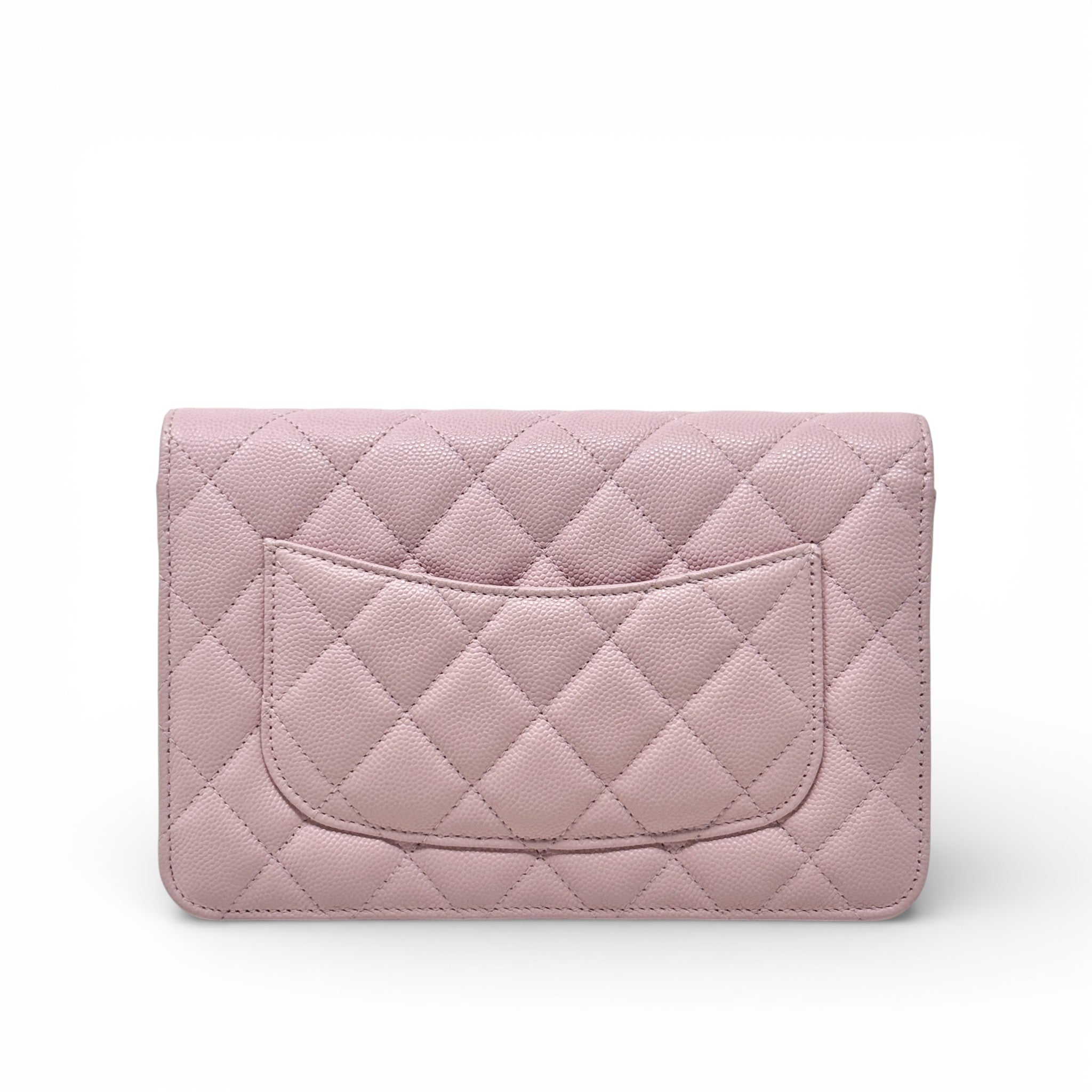 Chanel Pink Caviar Classic Wallet On Chain
