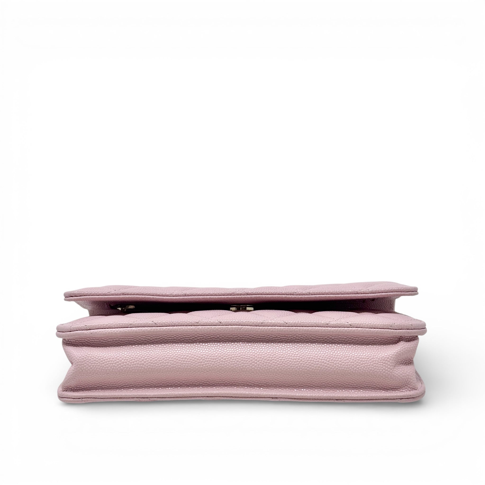 Chanel Pink Caviar Classic Wallet On Chain
