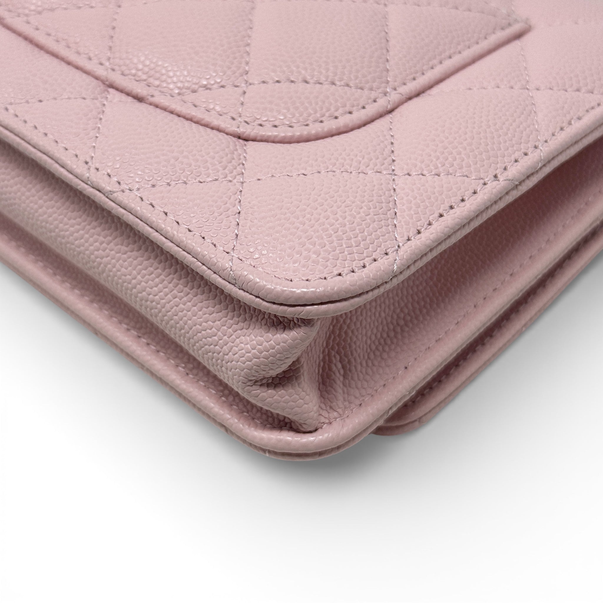 Chanel Pink Caviar Classic Wallet On Chain