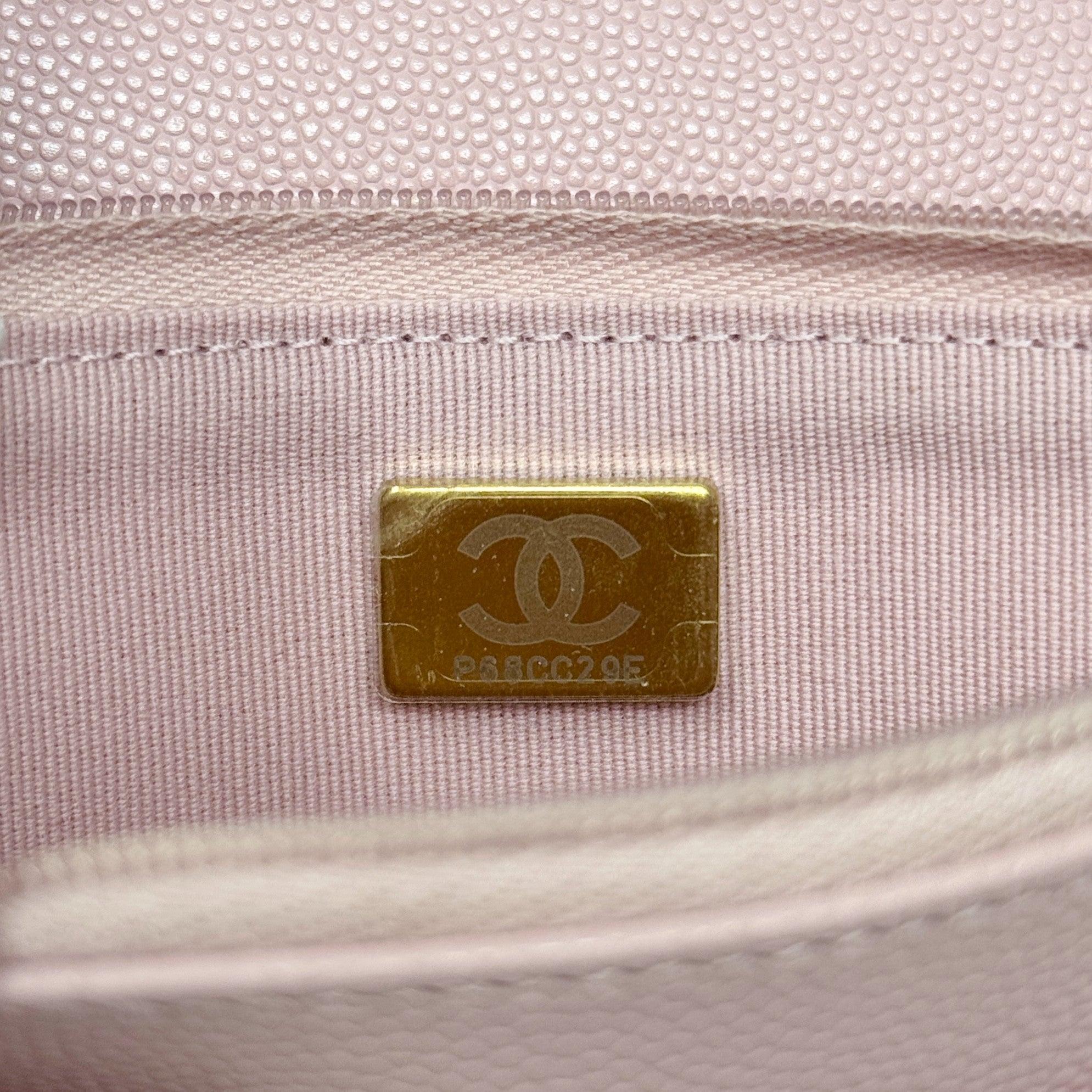 Chanel Pink Caviar Classic Wallet On Chain