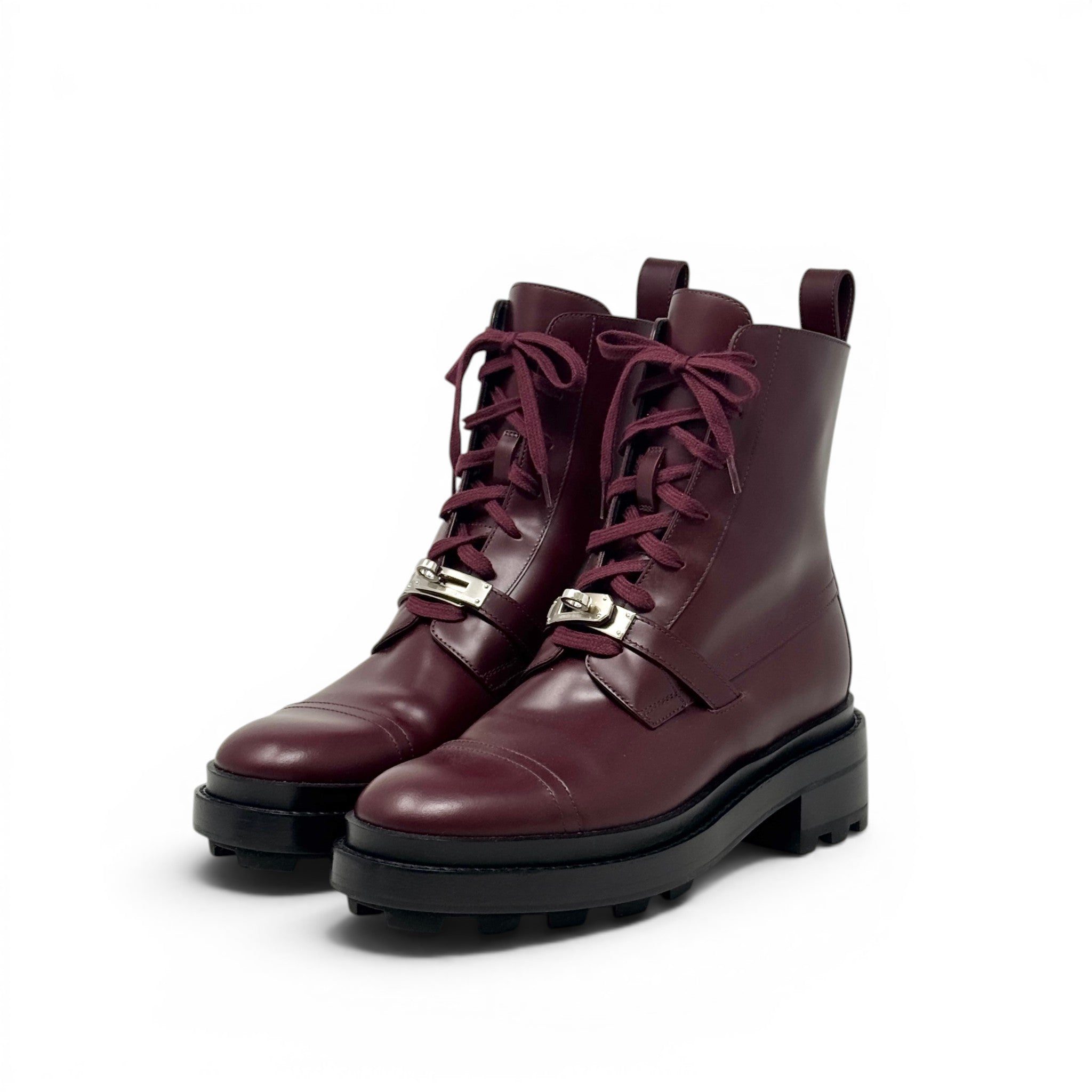 Hermes Rouge H Funk Ankle Boots 37