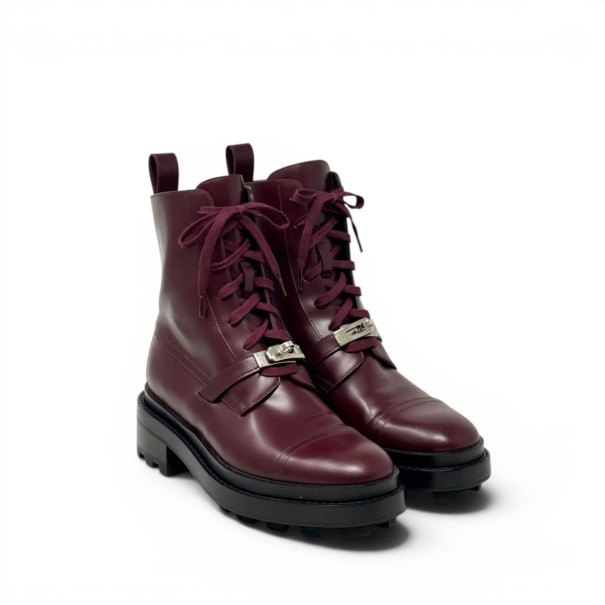 Hermes Rouge H Funk Ankle Boots 37