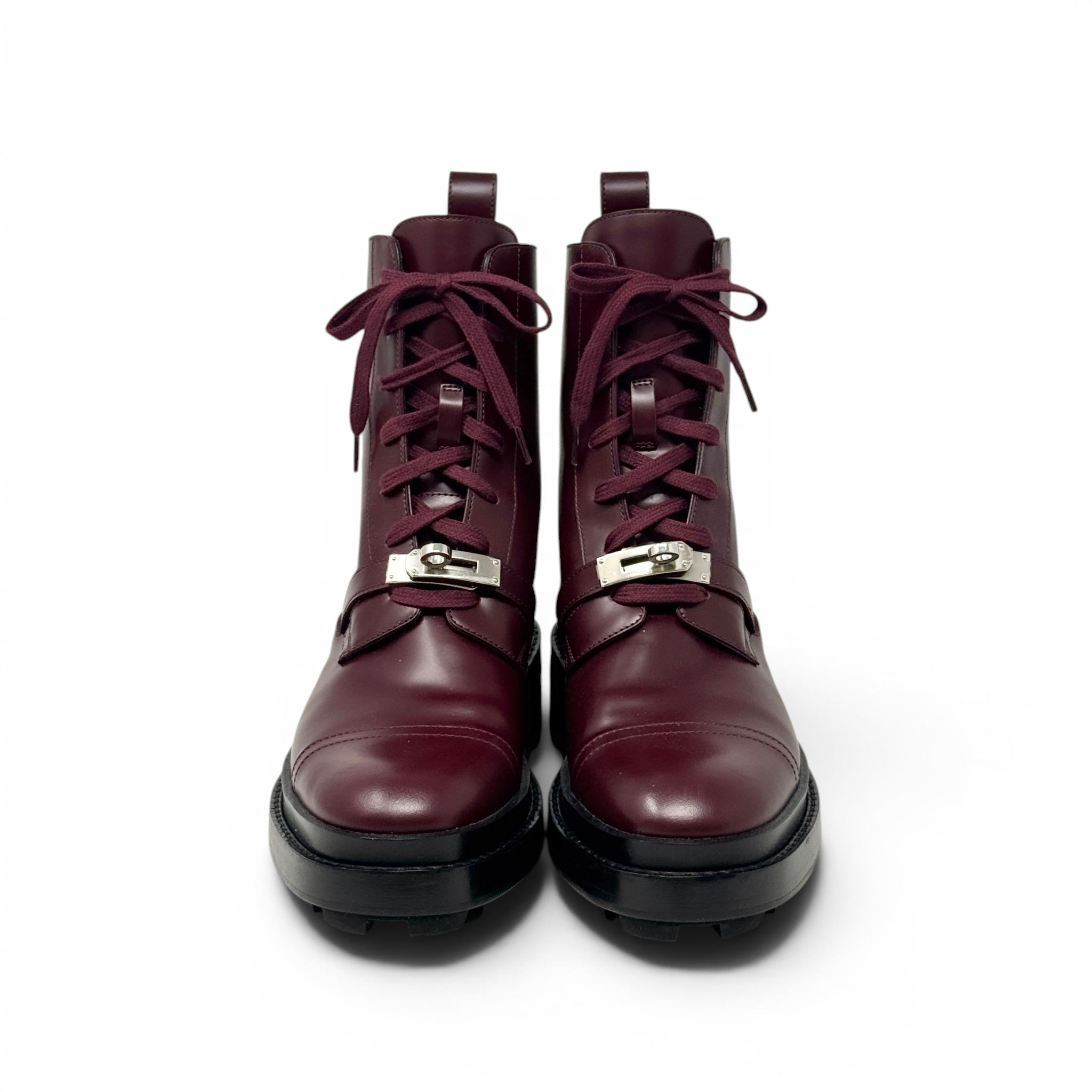 Hermes Rouge H Funk Ankle Boots 37