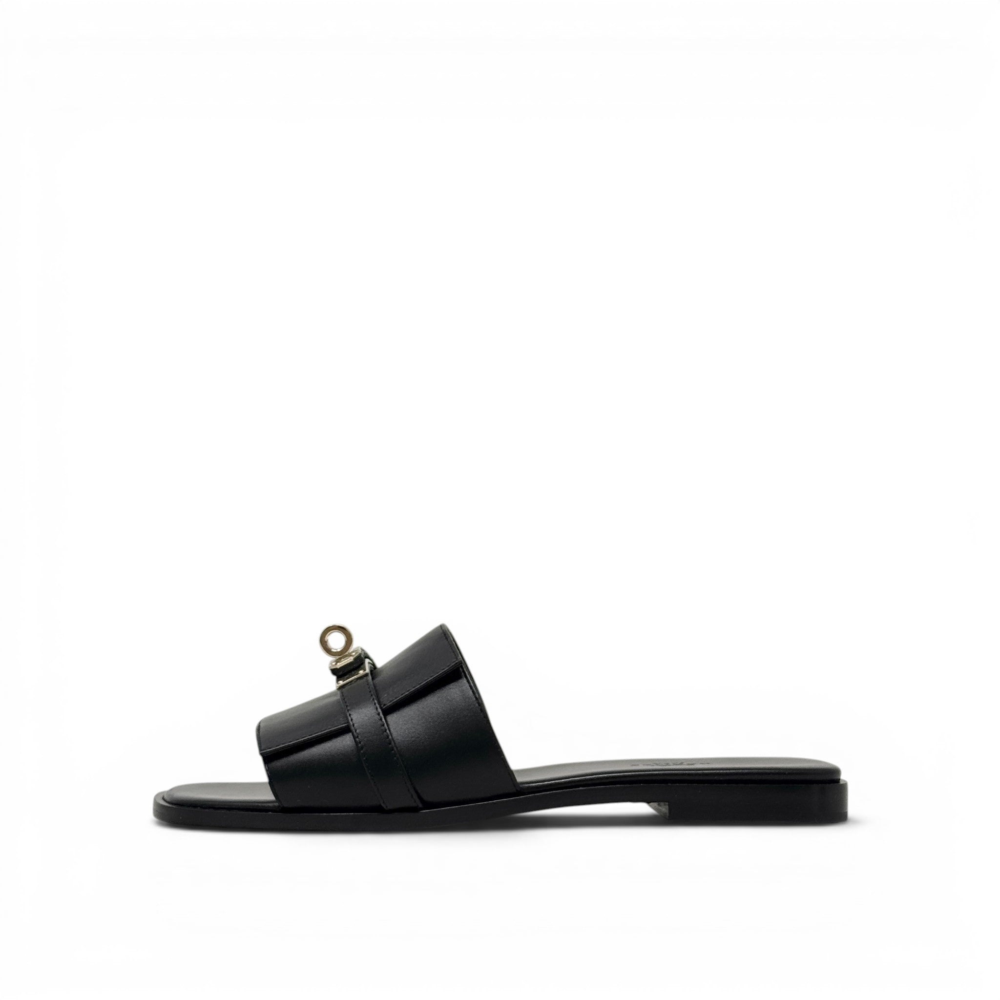 Hermes Noir Giulia Sandal 37.5