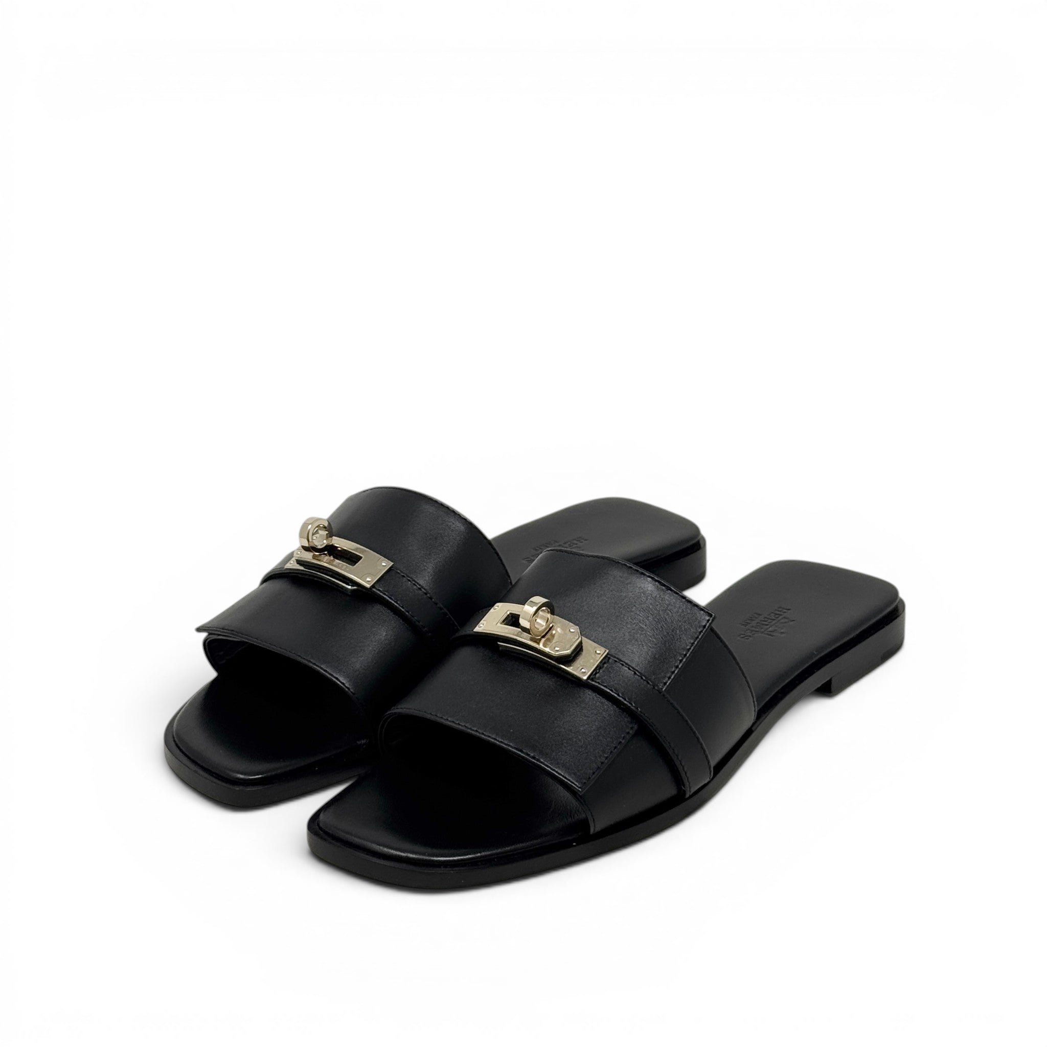 Hermes Noir Giulia Sandal 37.5