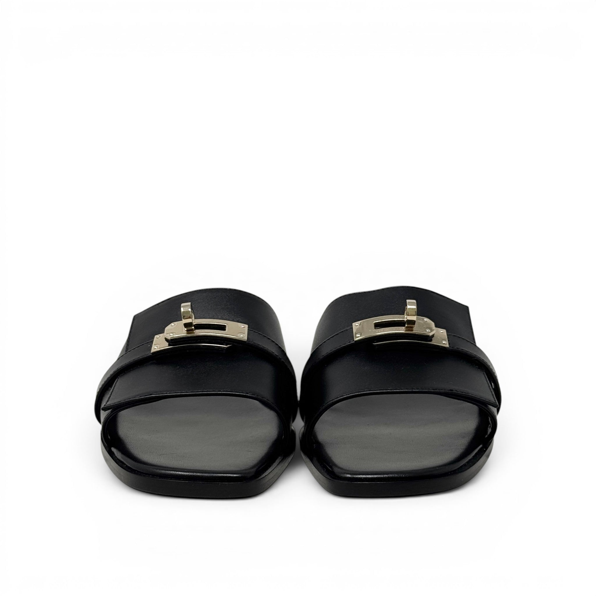 Hermes Noir Giulia Sandal 37.5