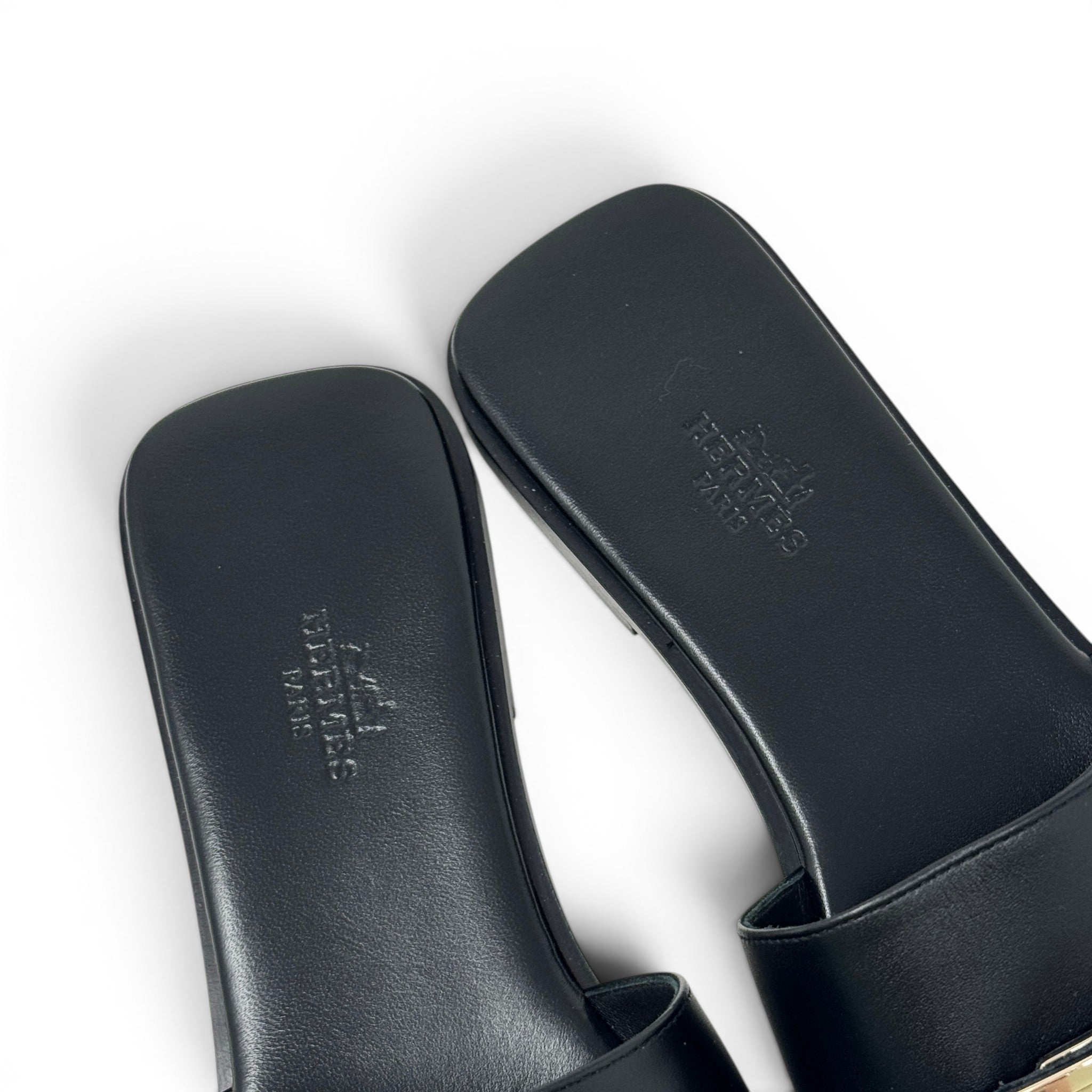 Hermes Noir Giulia Sandal 37.5