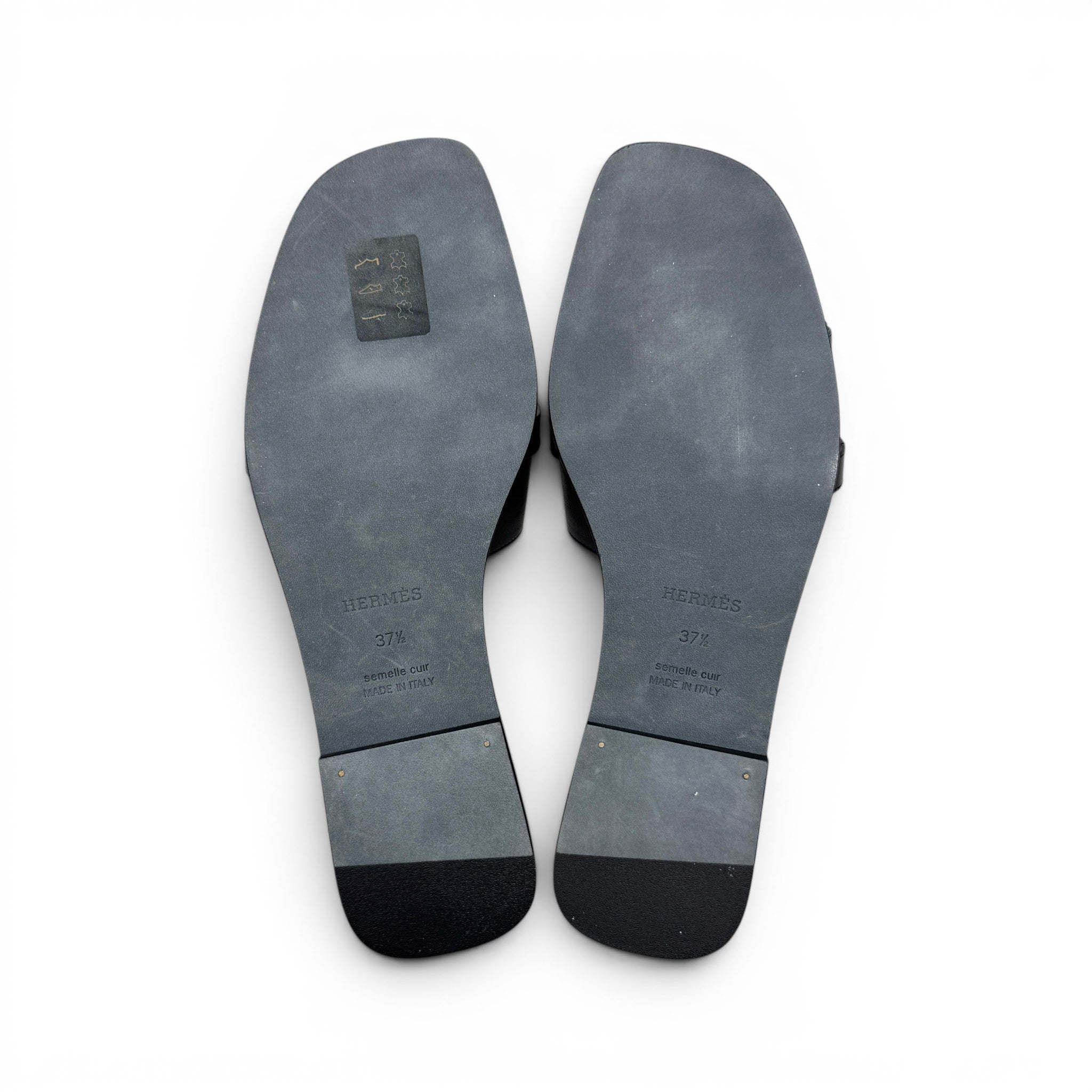 Hermes Noir Giulia Sandal 37.5