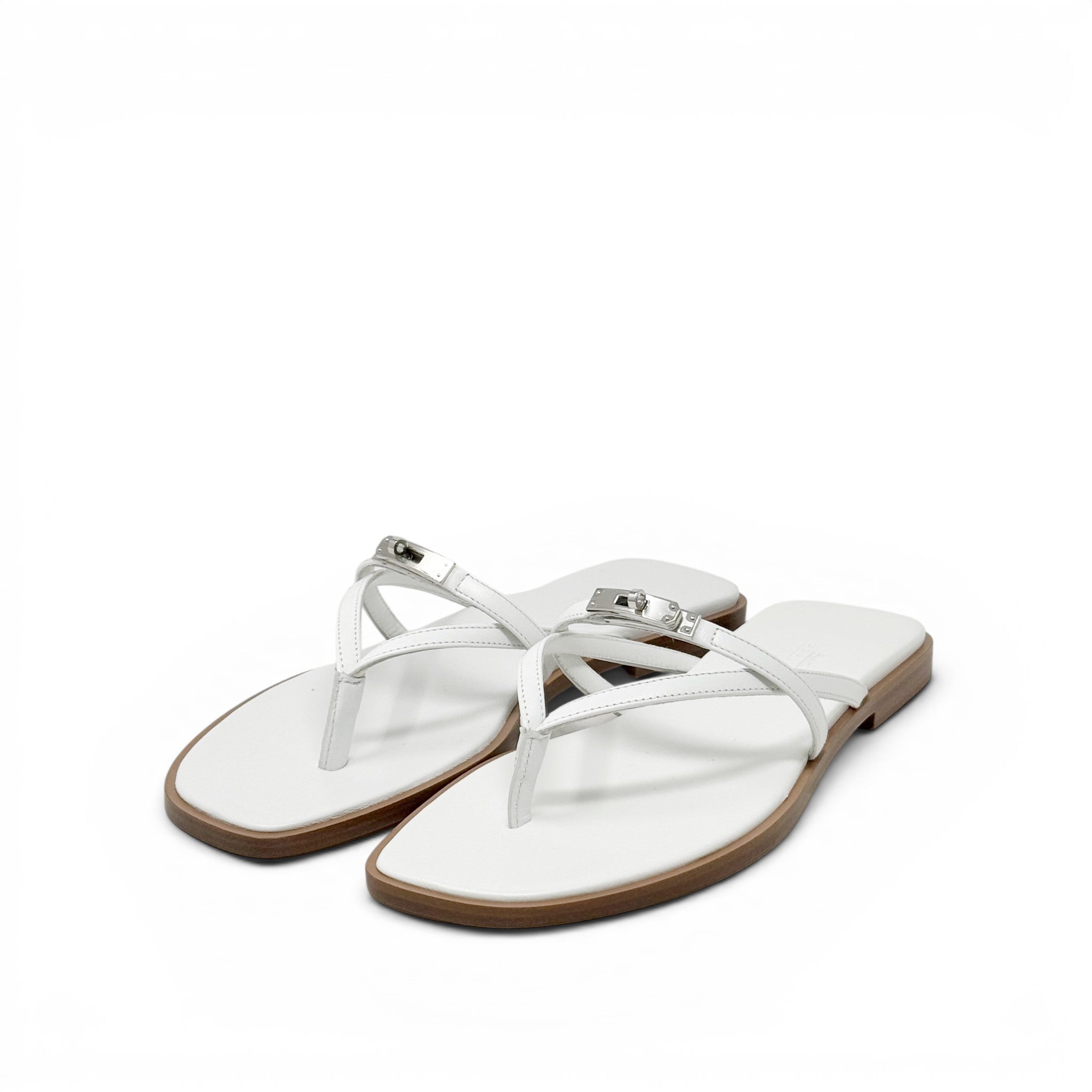 Hermes Blanc Miss Sandal 37.5