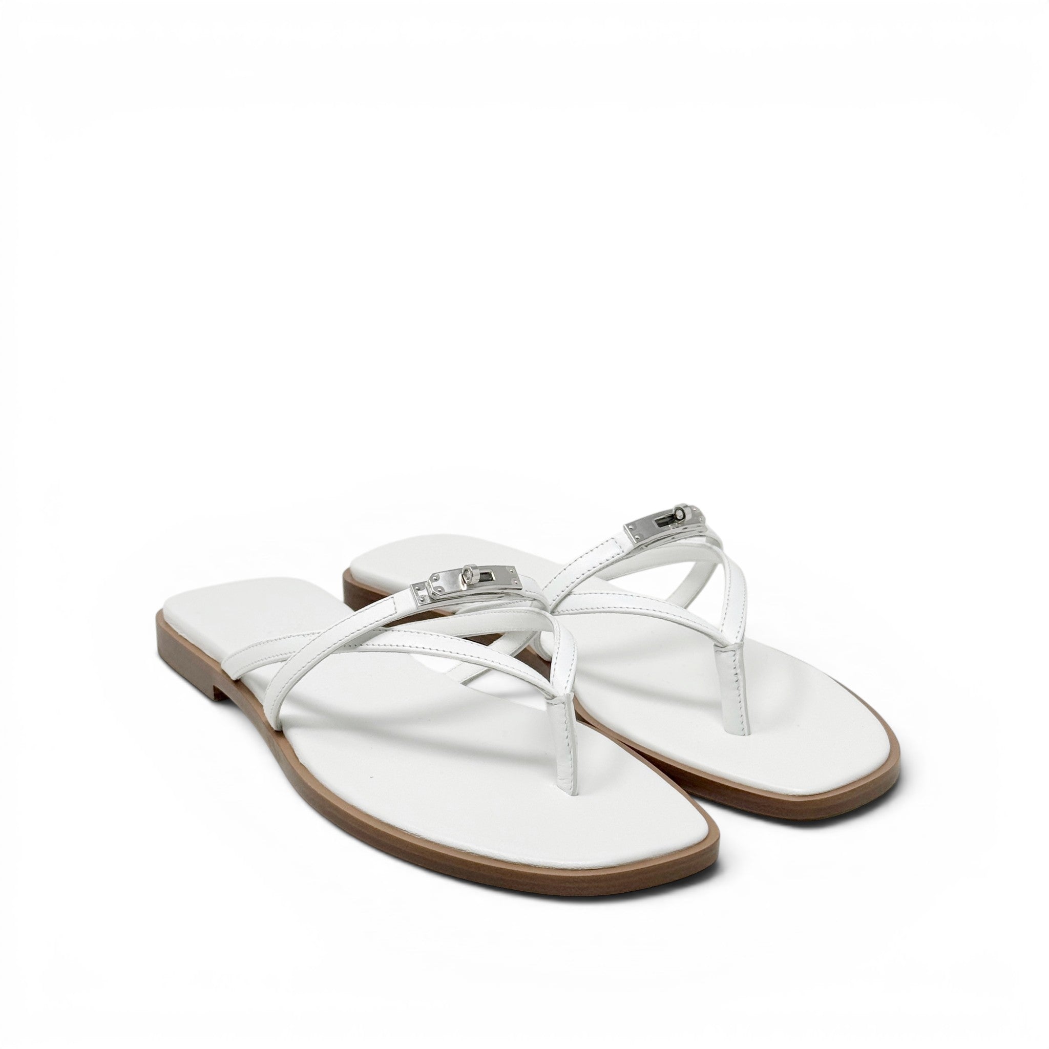 Hermes Blanc Miss Sandal 37.5