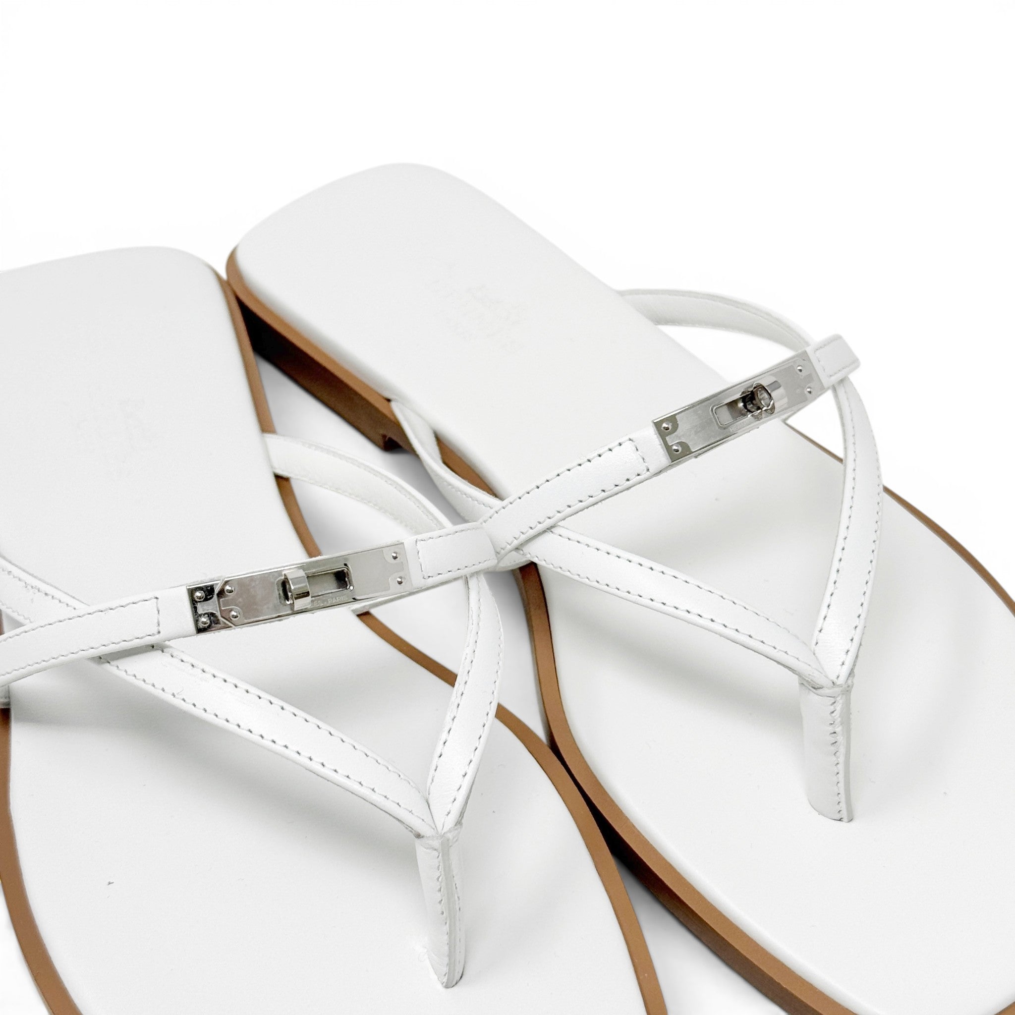 Hermes Blanc Miss Sandal 37.5