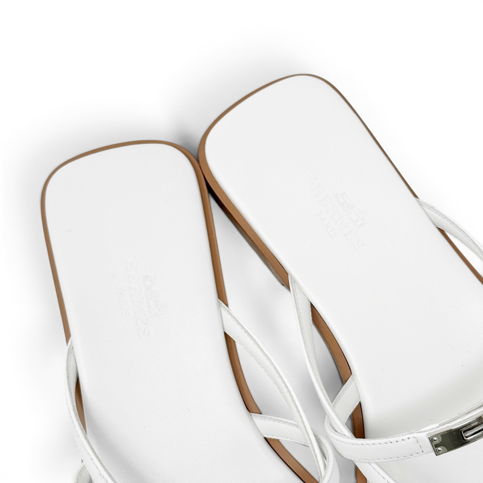 Hermes Blanc Miss Sandal 37.5