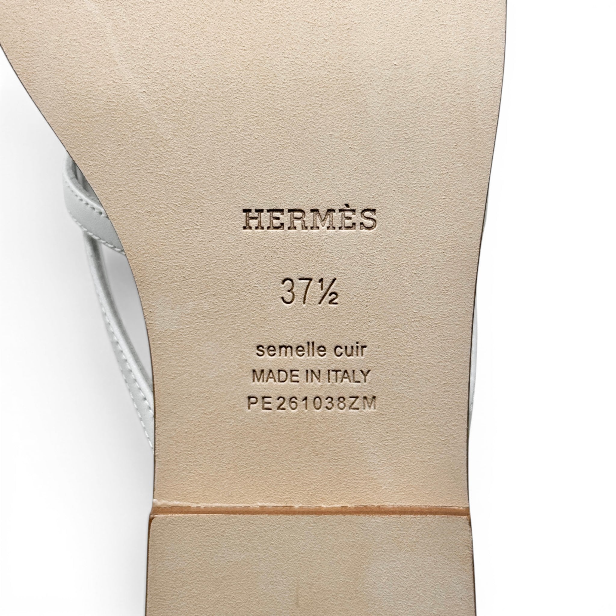 Hermes Blanc Miss Sandal 37.5