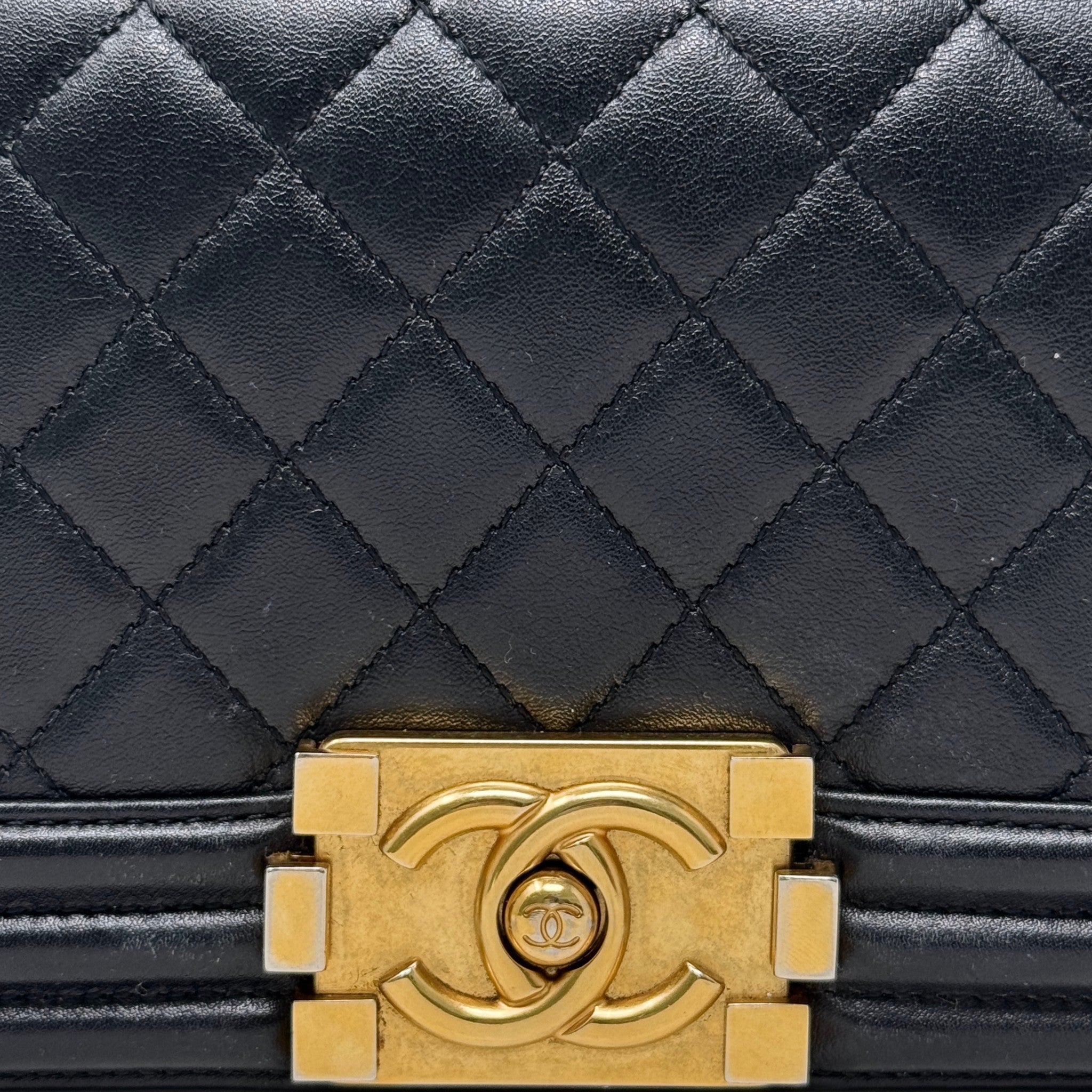 Chanel Black Calfskin Small Boy Bag