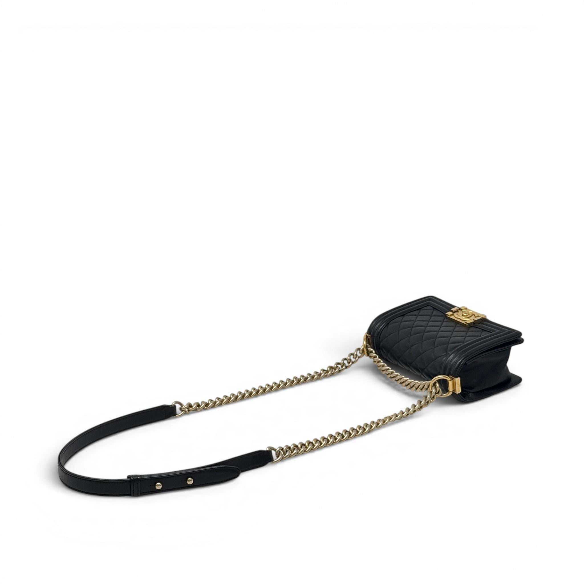 Chanel Black Calfskin Small Boy Bag