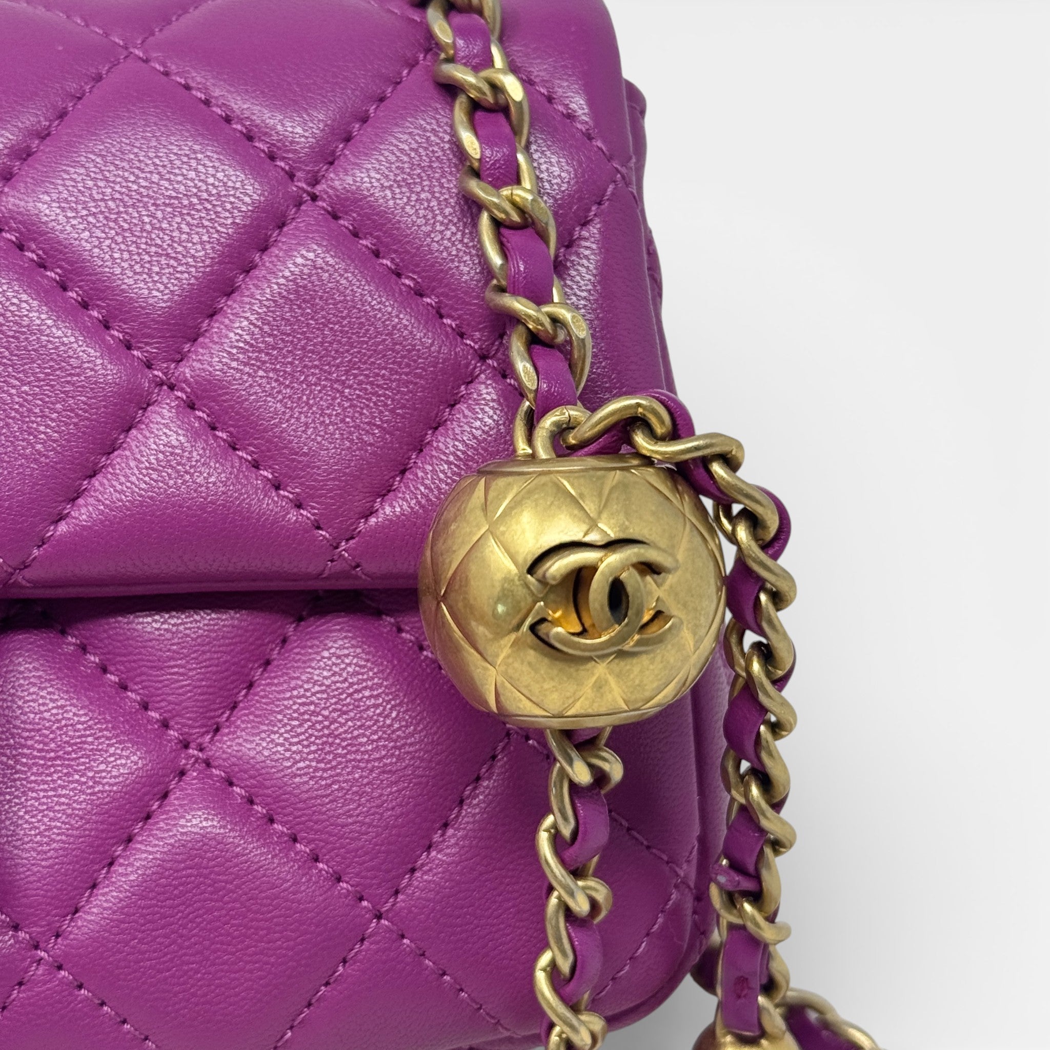 Chanel Purple Mini Pearl Crush Flap