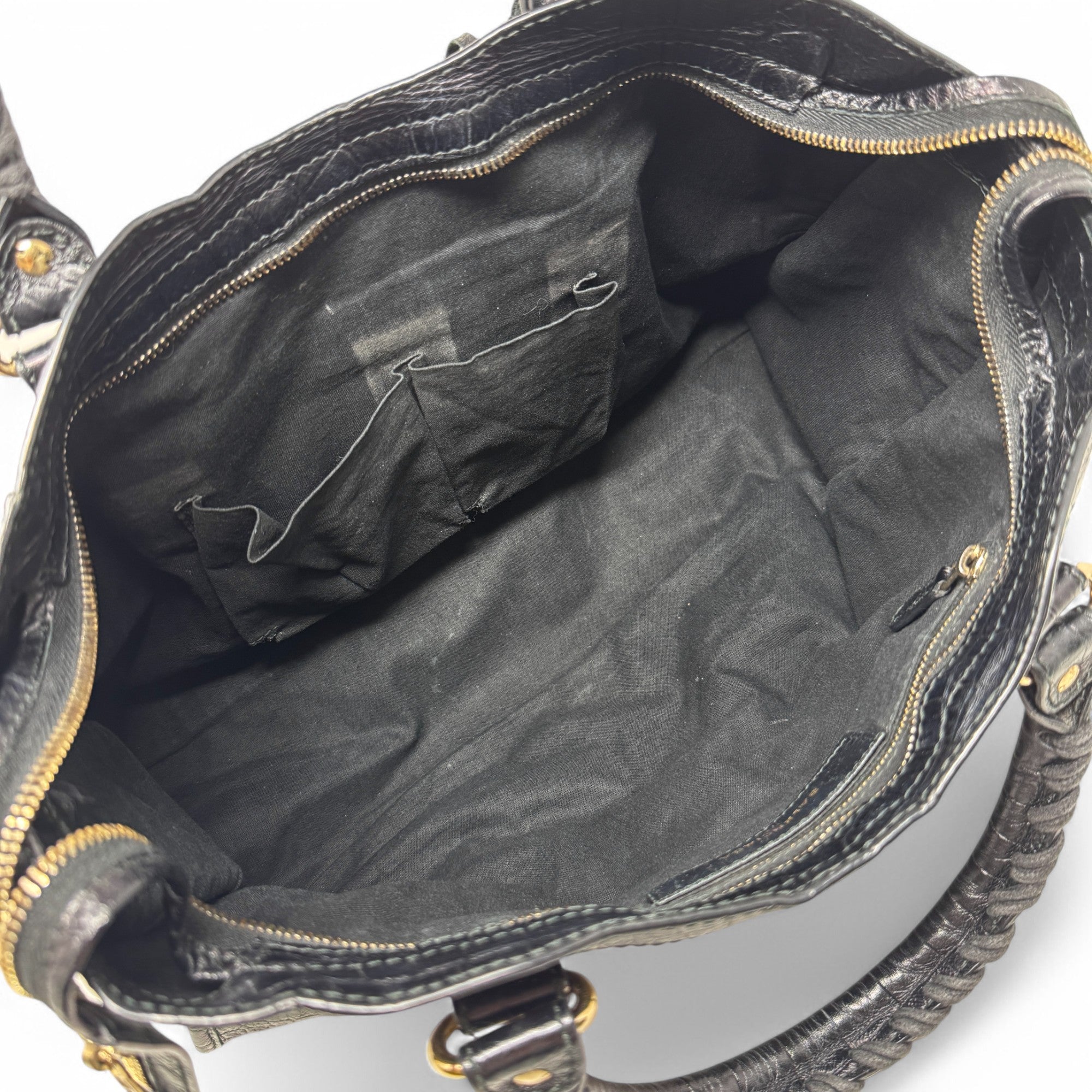 Balenciaga Black Croc City Bag