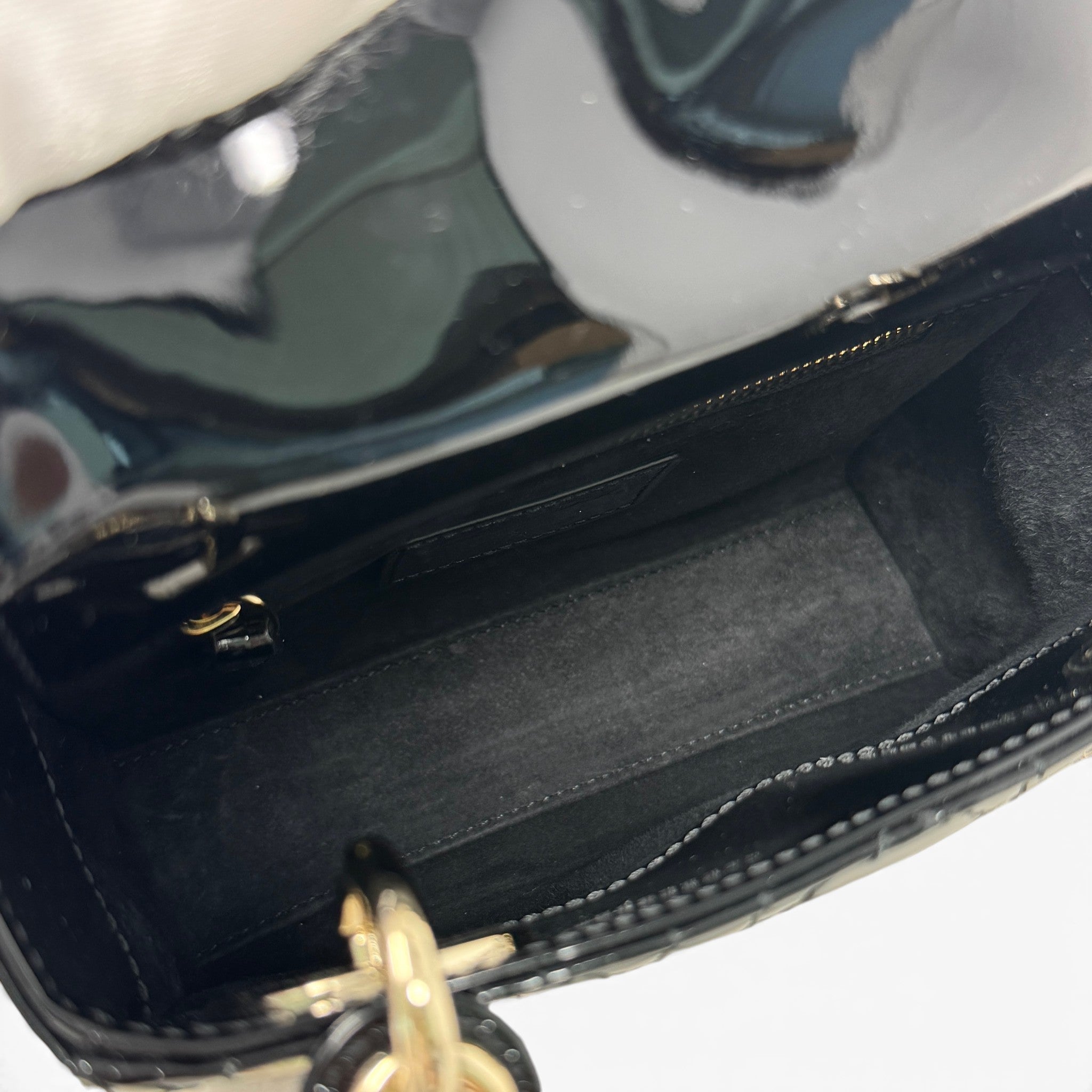 Dior Black Patent Mini Lady Dior