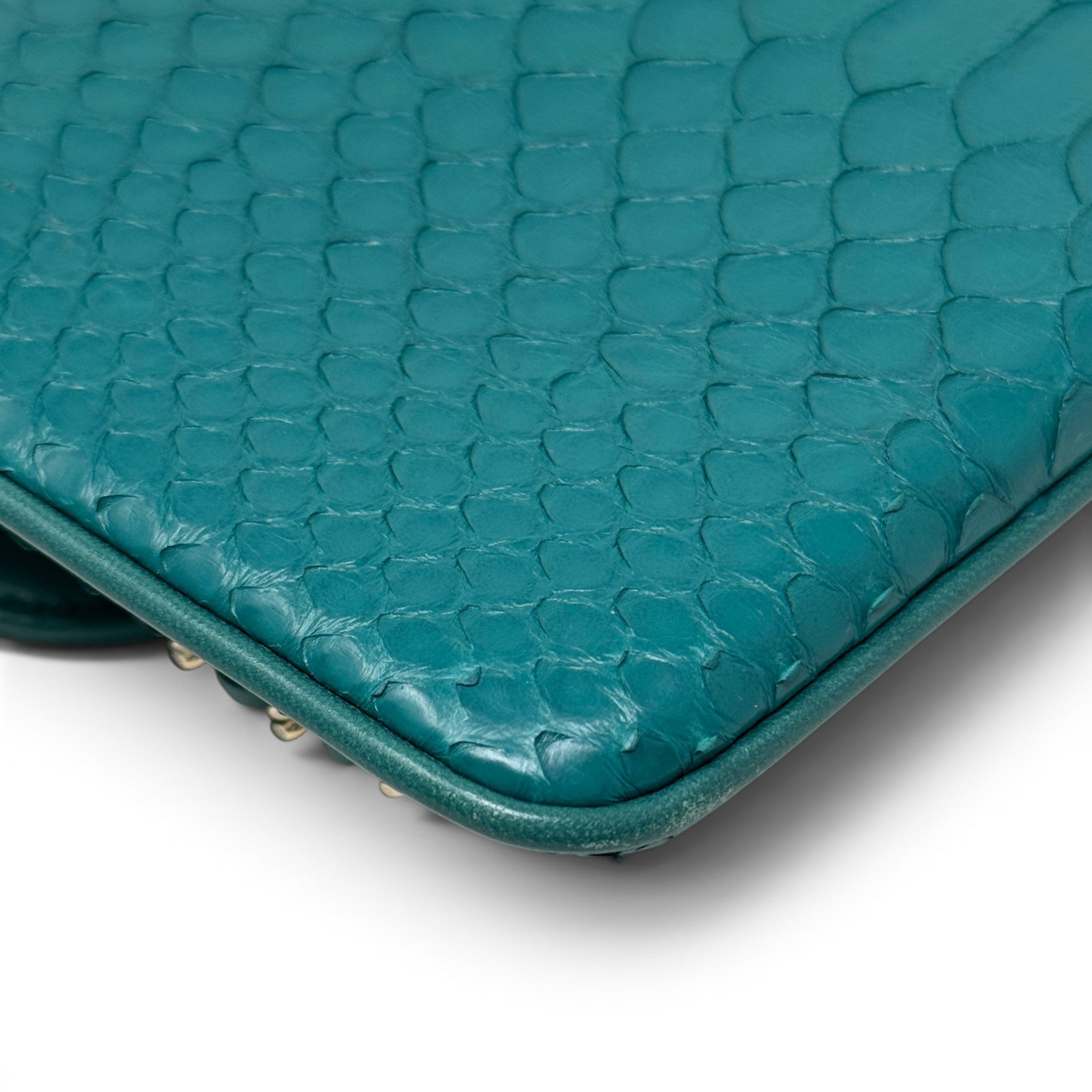 Chanel Green Python Chain Pocket Flap