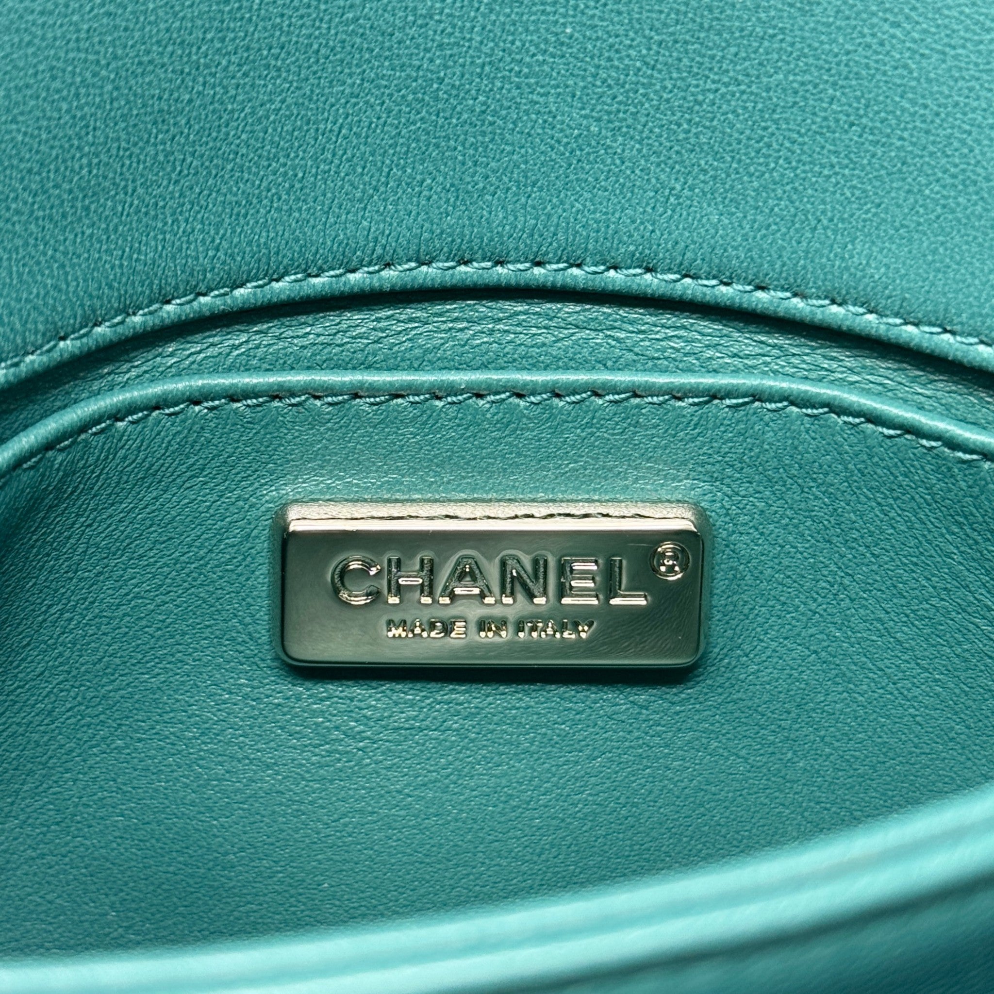 Chanel Green Python Chain Pocket Flap