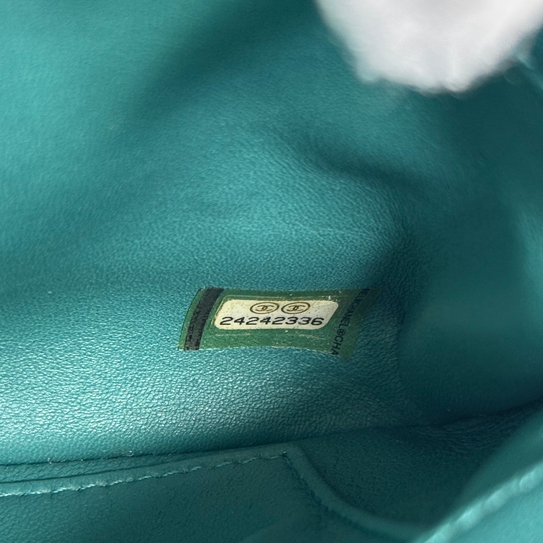 Chanel Green Python Chain Pocket Flap