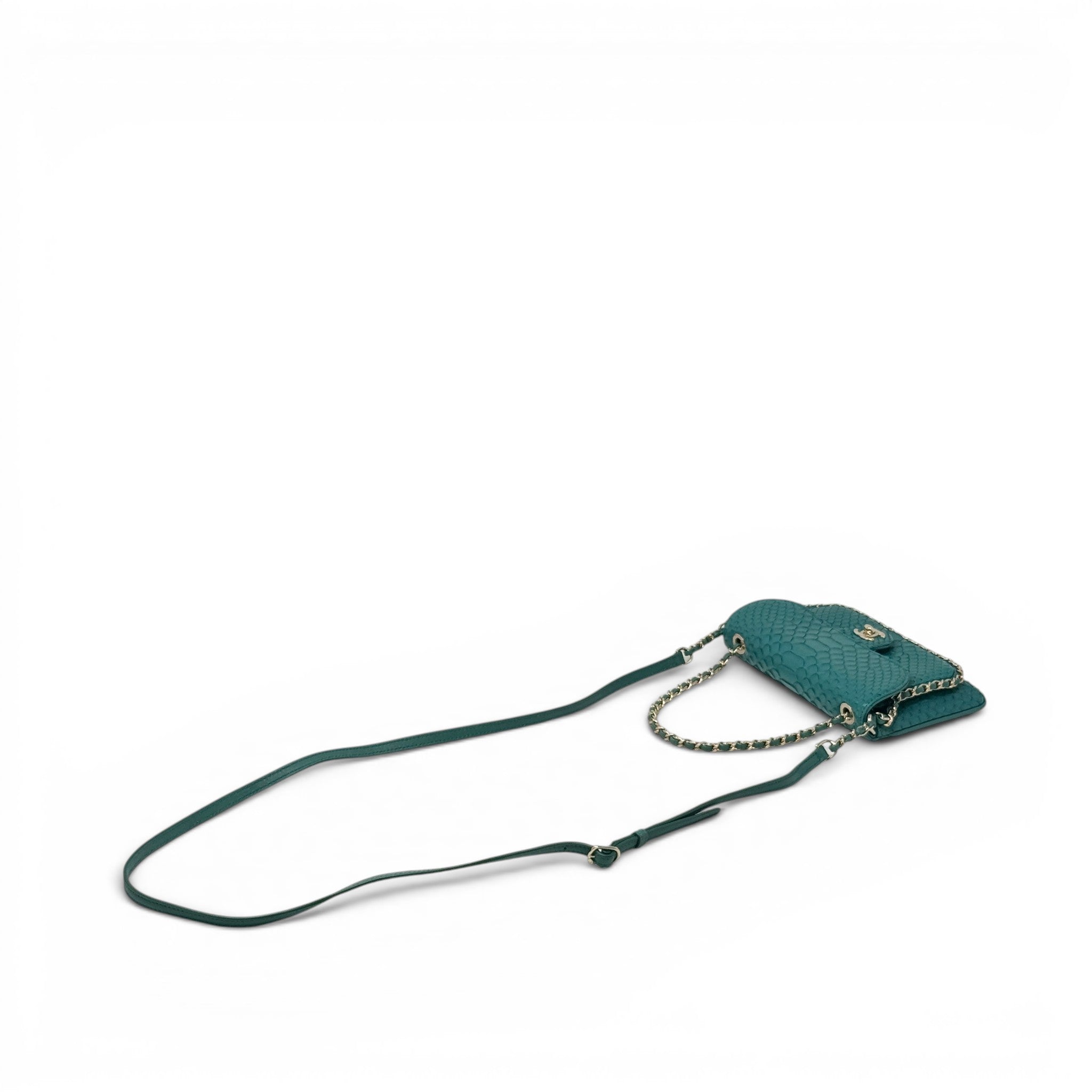 Chanel Green Python Chain Pocket Flap
