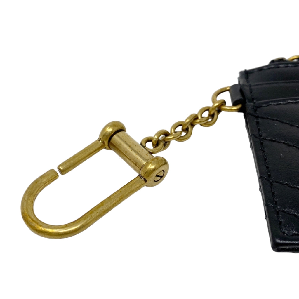 Gucci Black GG Marmont Keychain Card Holder