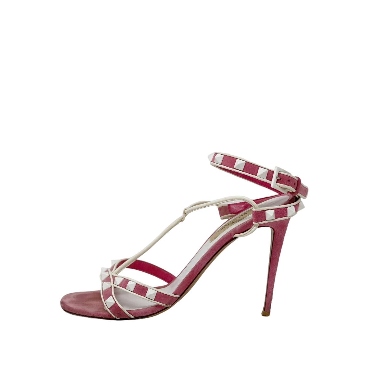 Valentino Pink Rockstud Strap Sandals 37