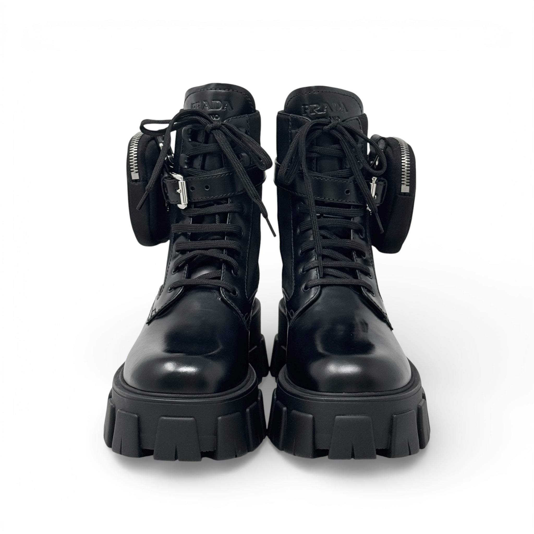 Prada Black Re-Nylon Boots 38 With Pouch