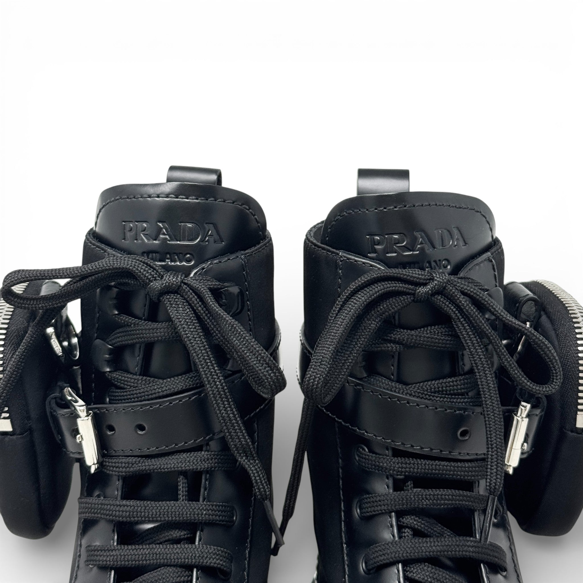 Prada Black Re-Nylon Boots 38 With Pouch