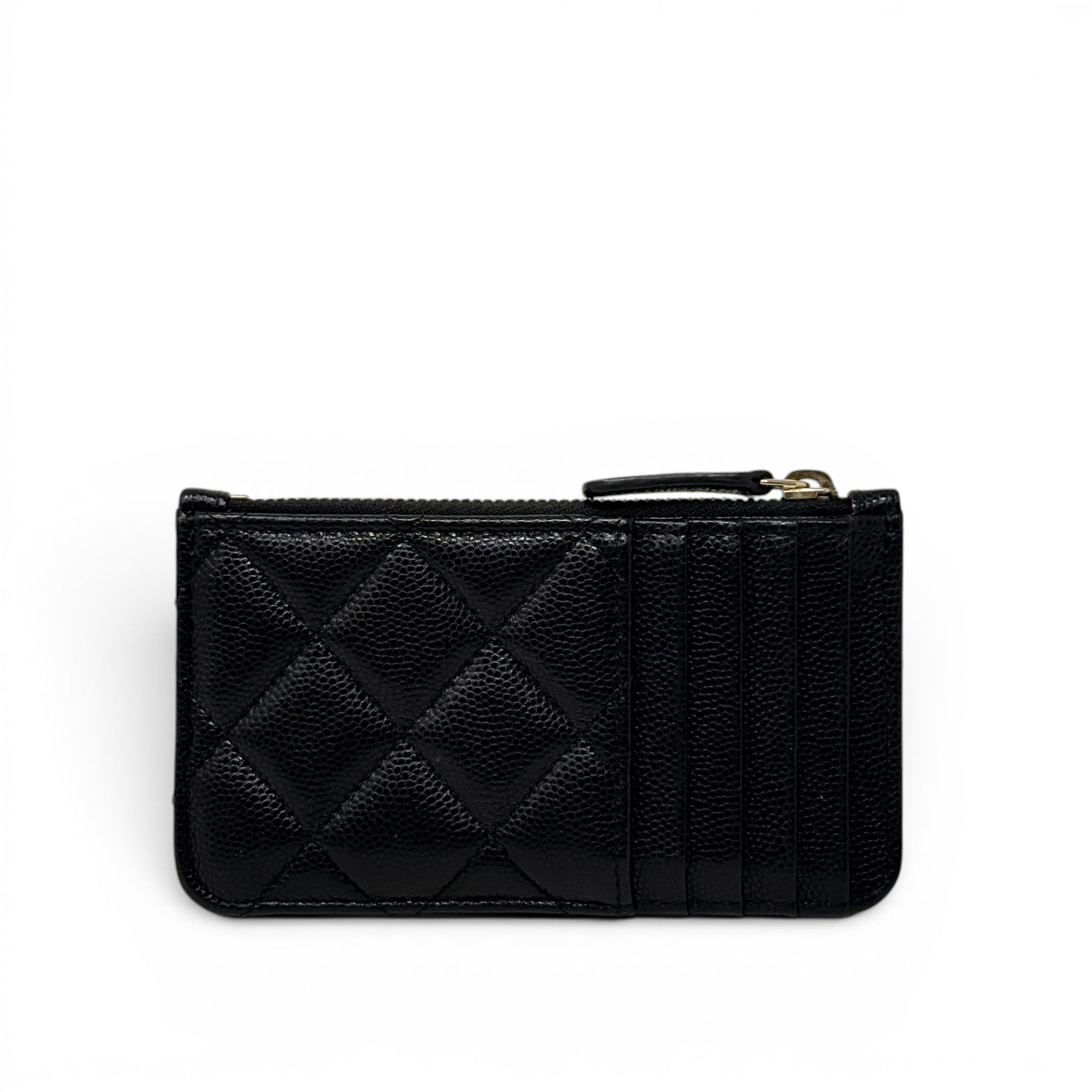 Chanel Black Classic Zipped Card Holder