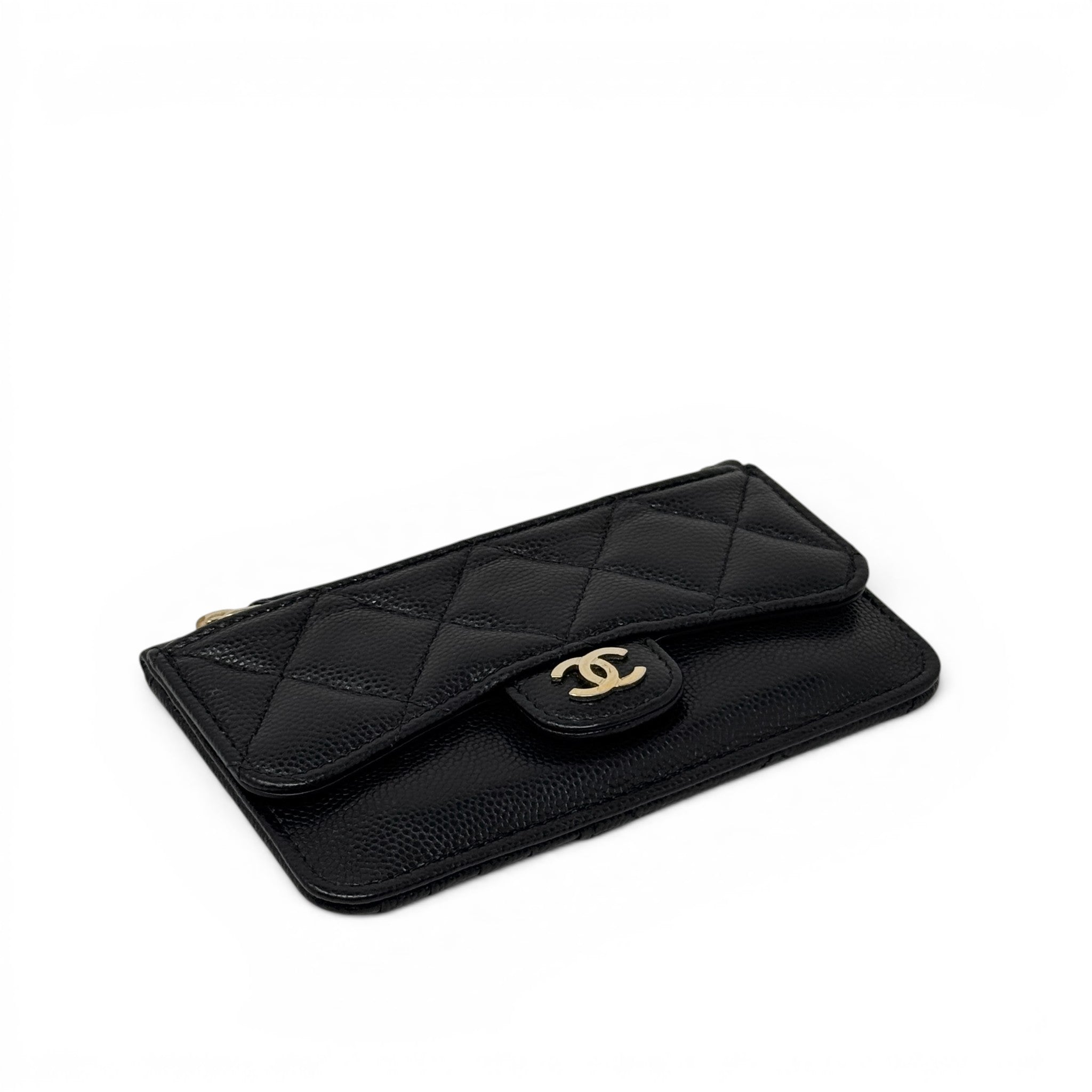 Chanel Black Classic Zipped Card Holder