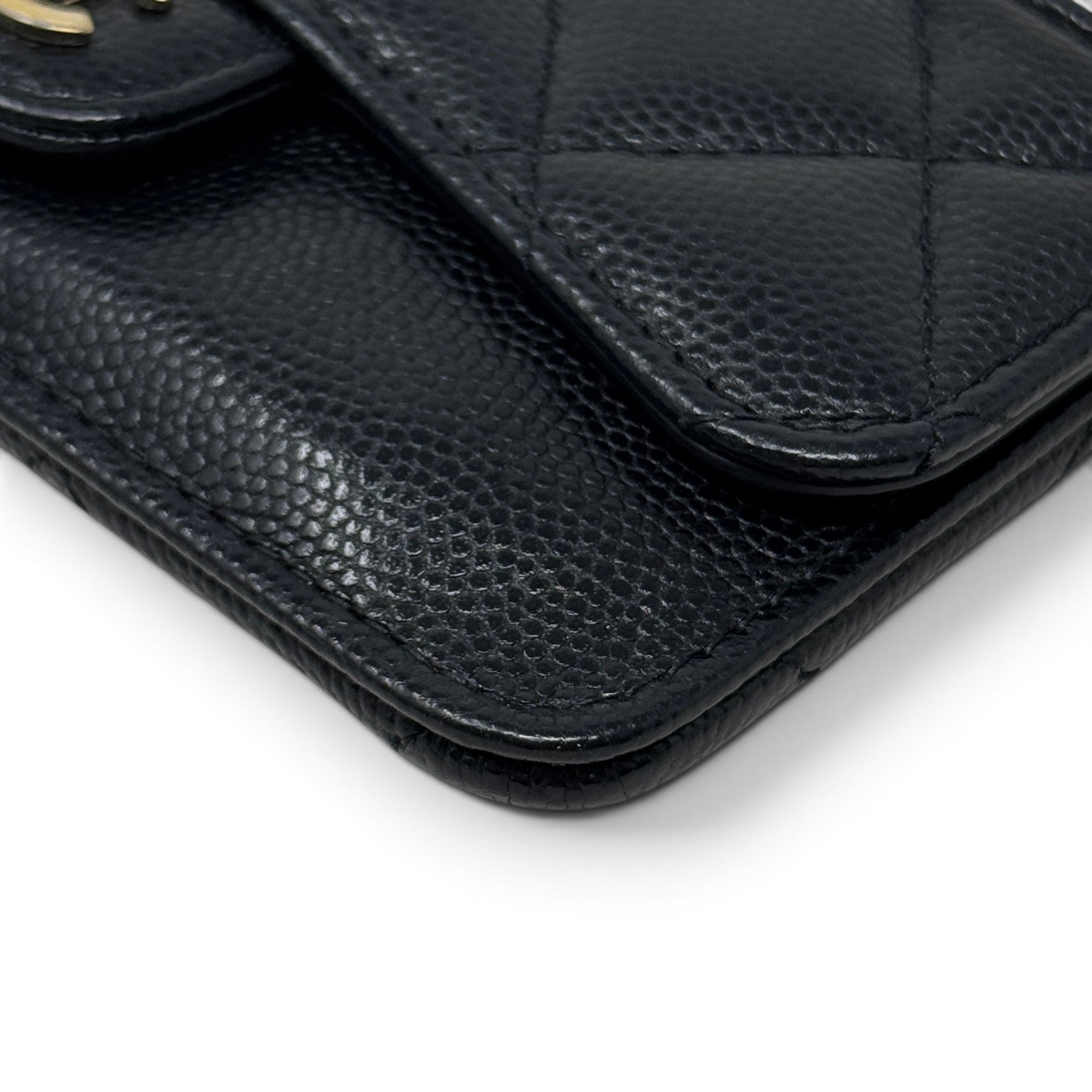Chanel Black Classic Zipped Card Holder