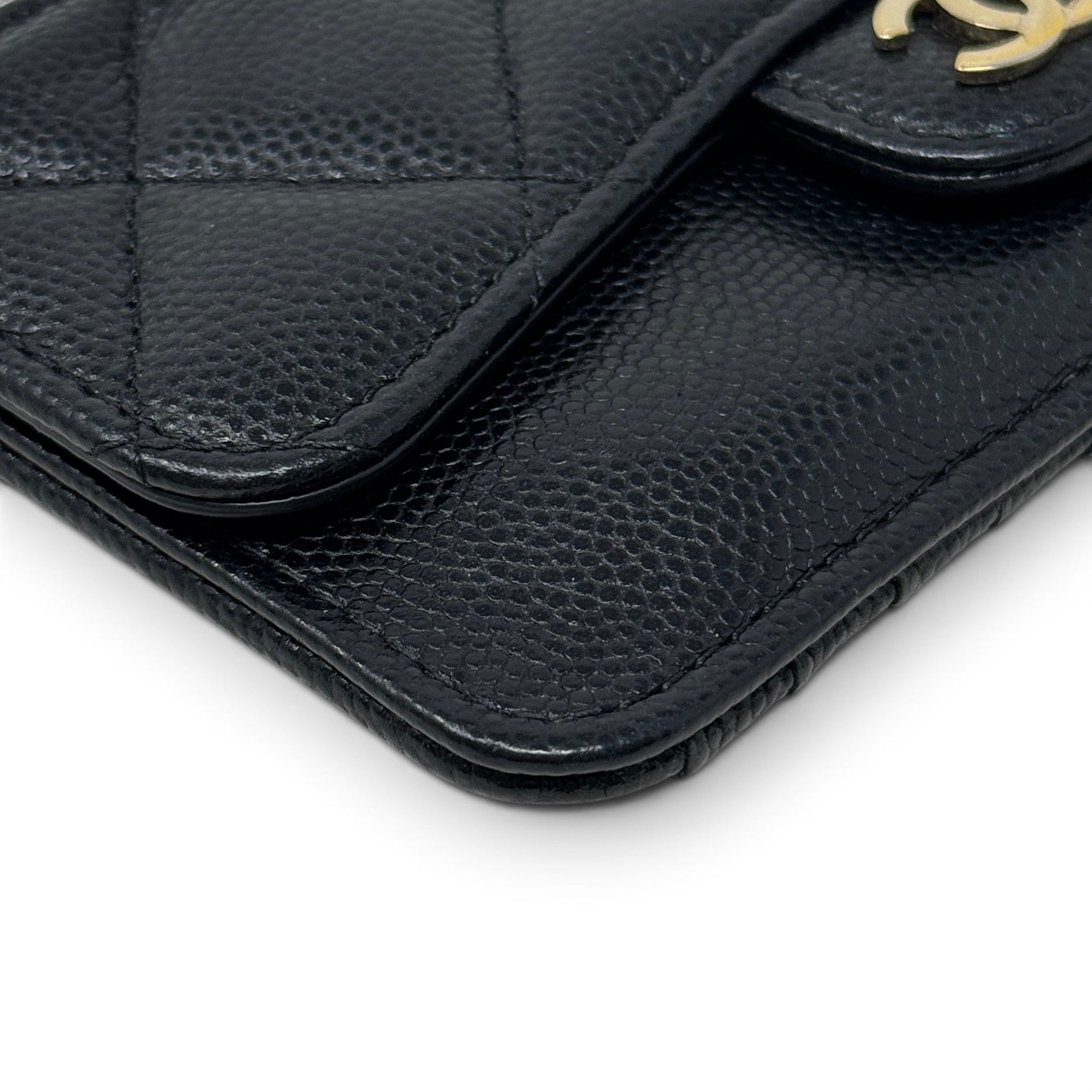 Chanel Black Classic Zipped Card Holder