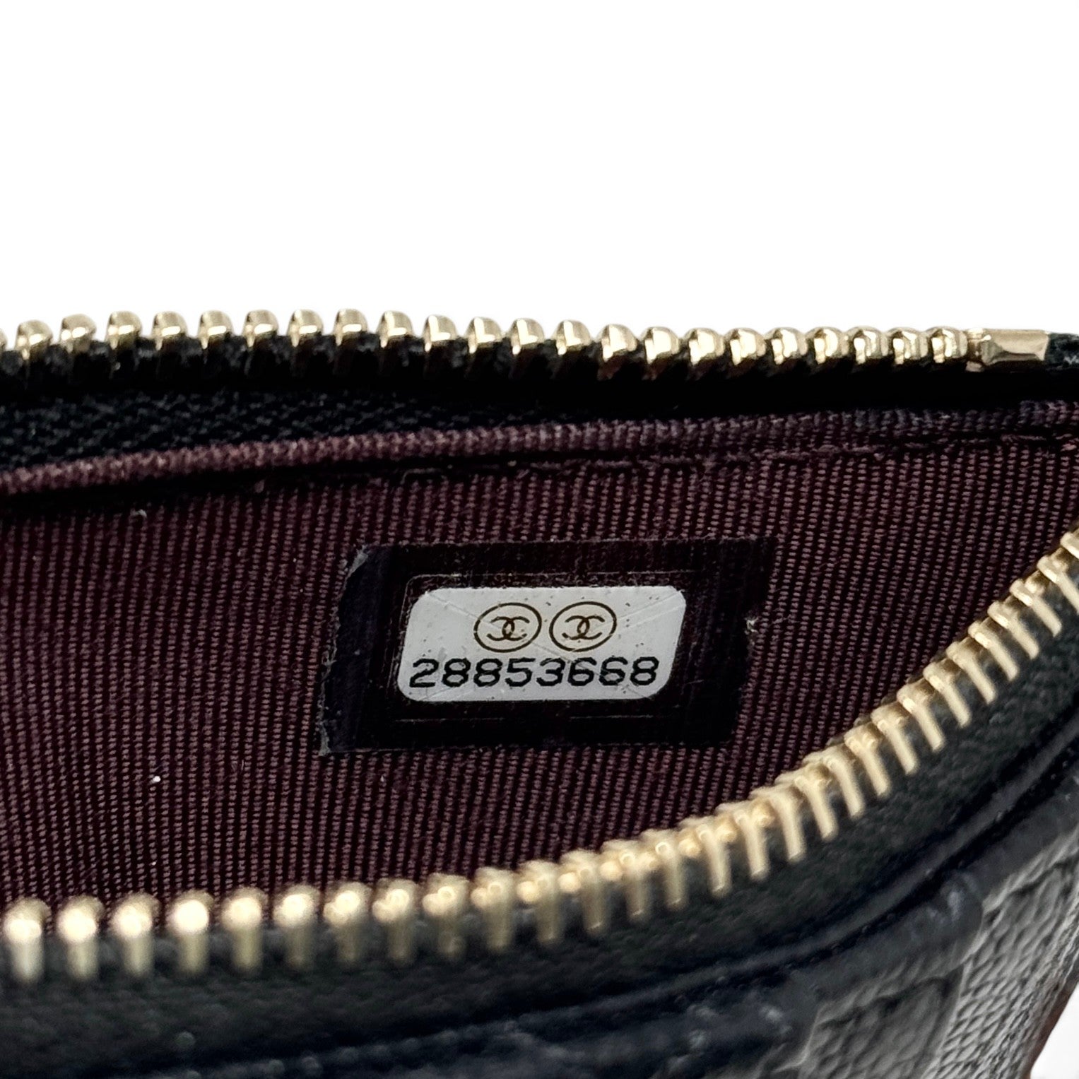 Chanel Black Classic Zipped Card Holder