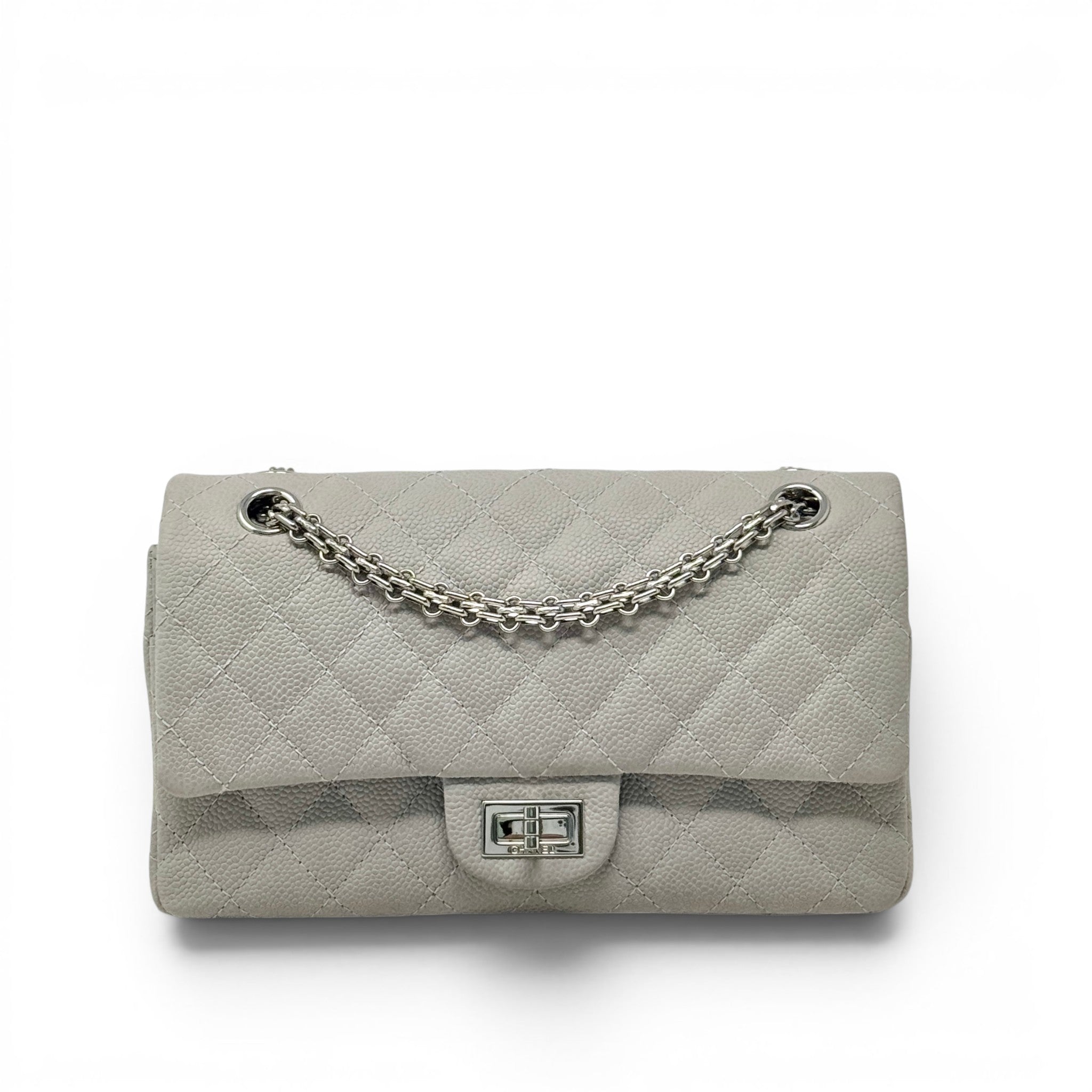 Chanel Grey Caviar 2.55 Reissue 225