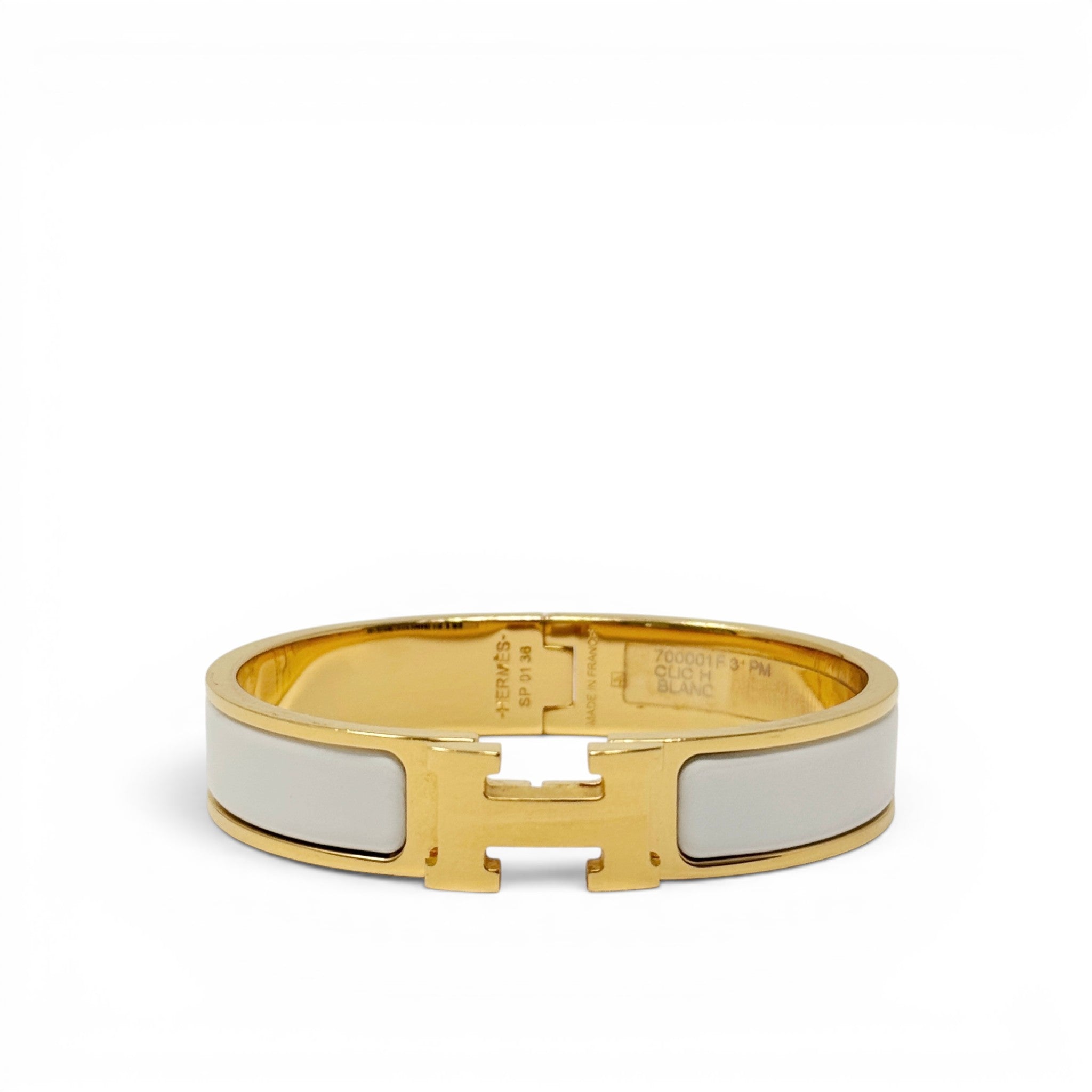 Hermes Blanc Clic H Bracelet PM