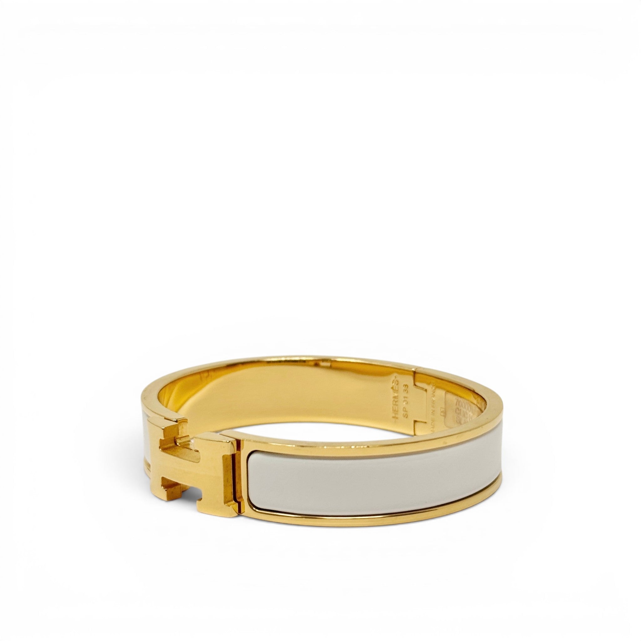 Hermes Blanc Clic H Bracelet PM