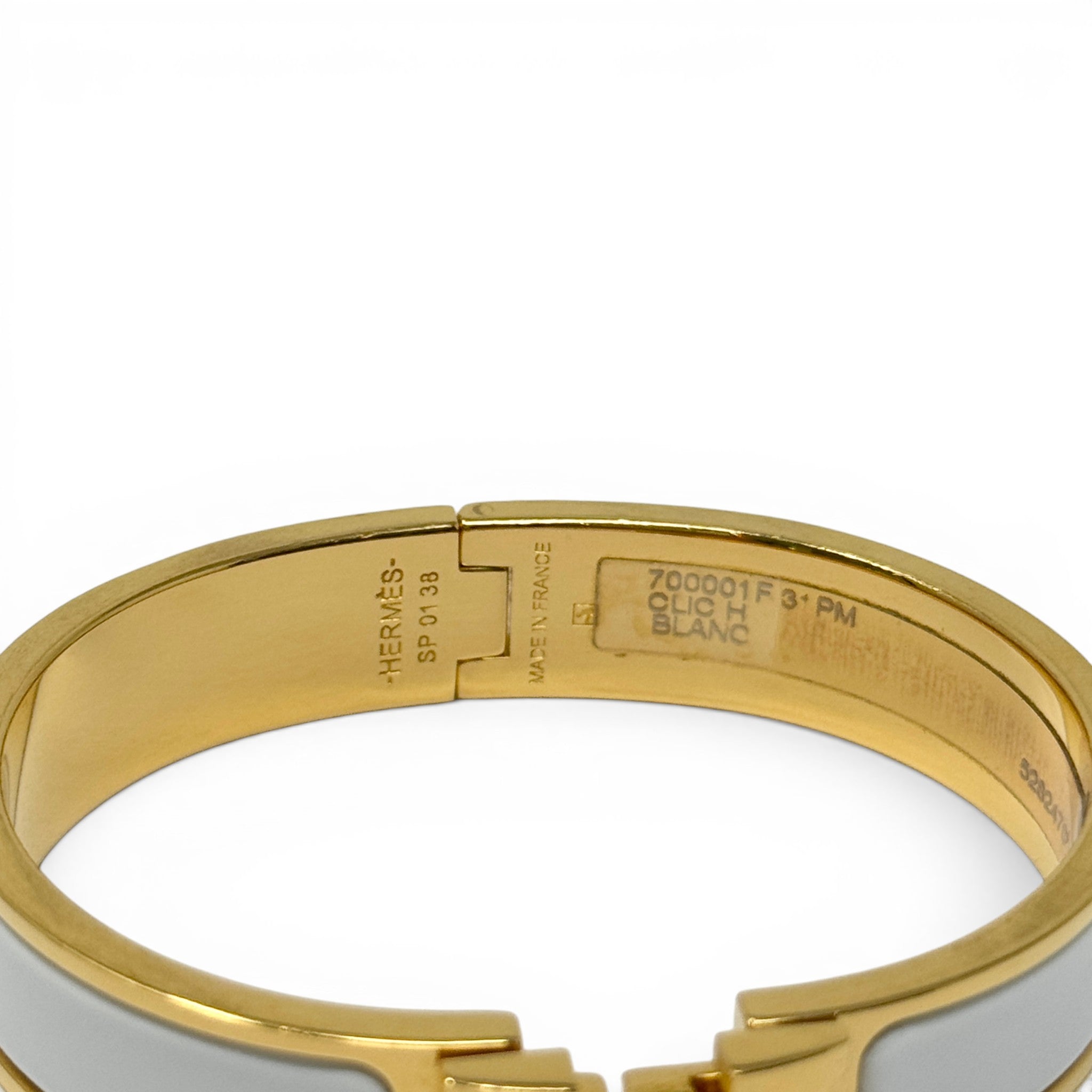 Hermes Blanc Clic H Bracelet PM