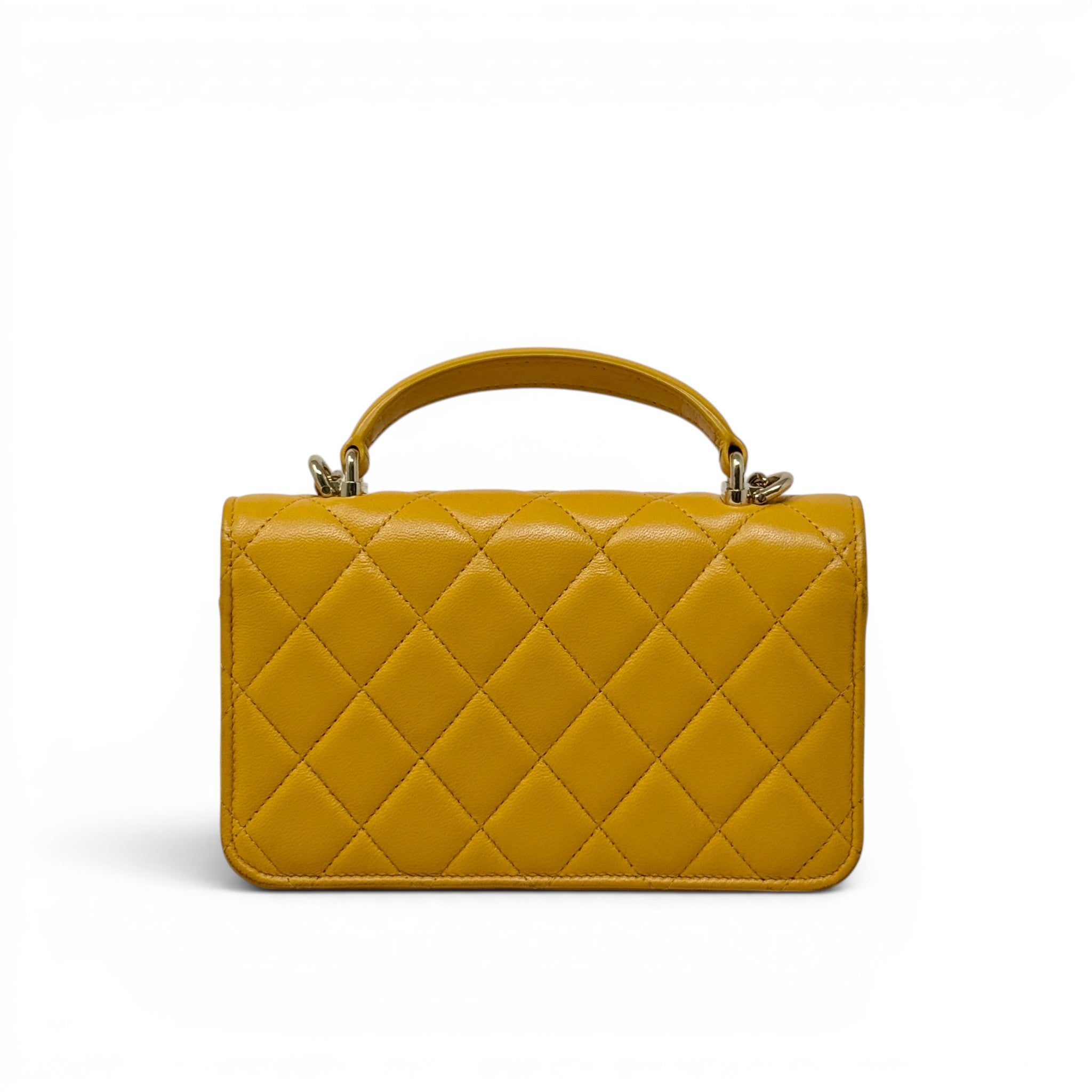Chanel Yellow Top Handle Phone Holder