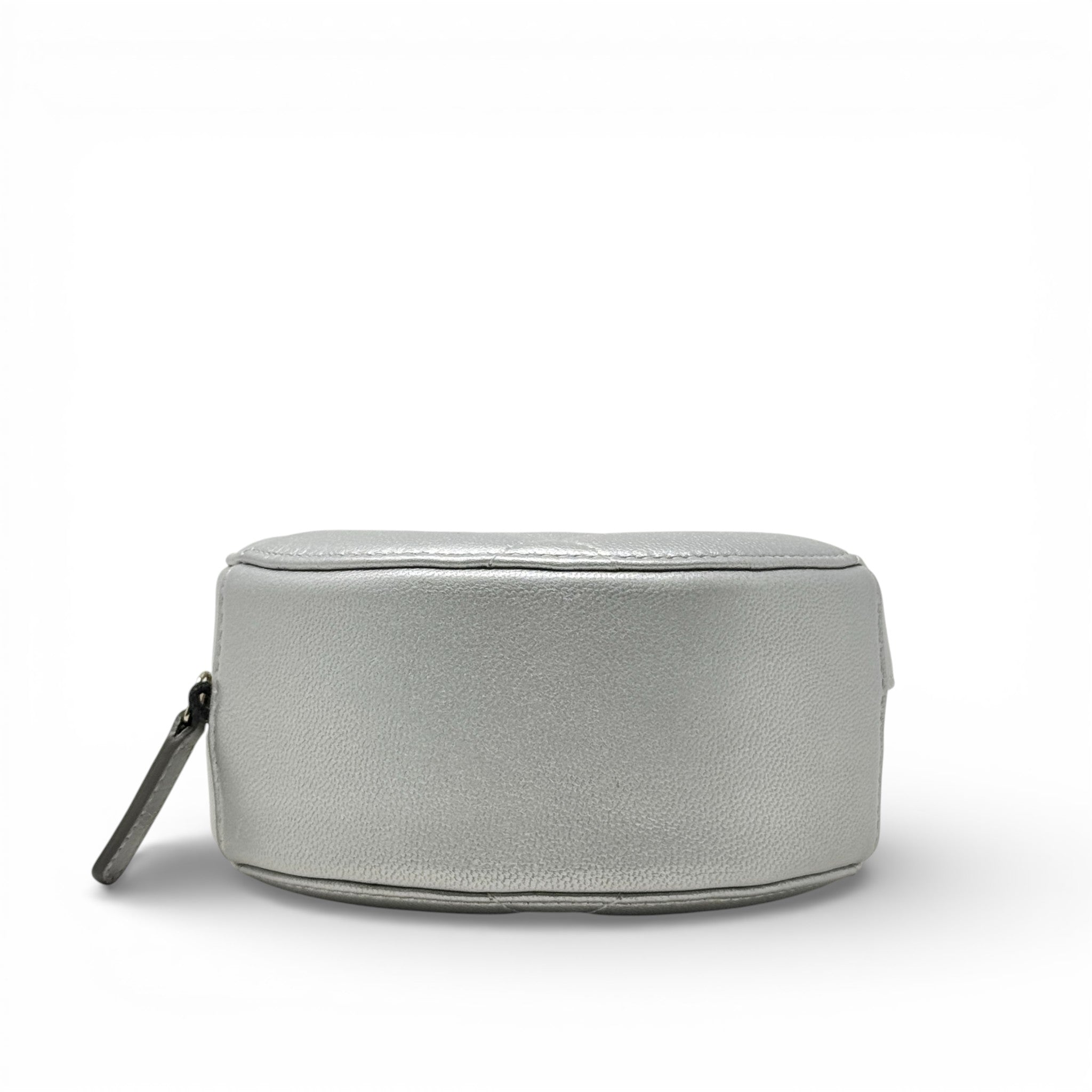 Chanel Silver 19 Round Clutch With Chain