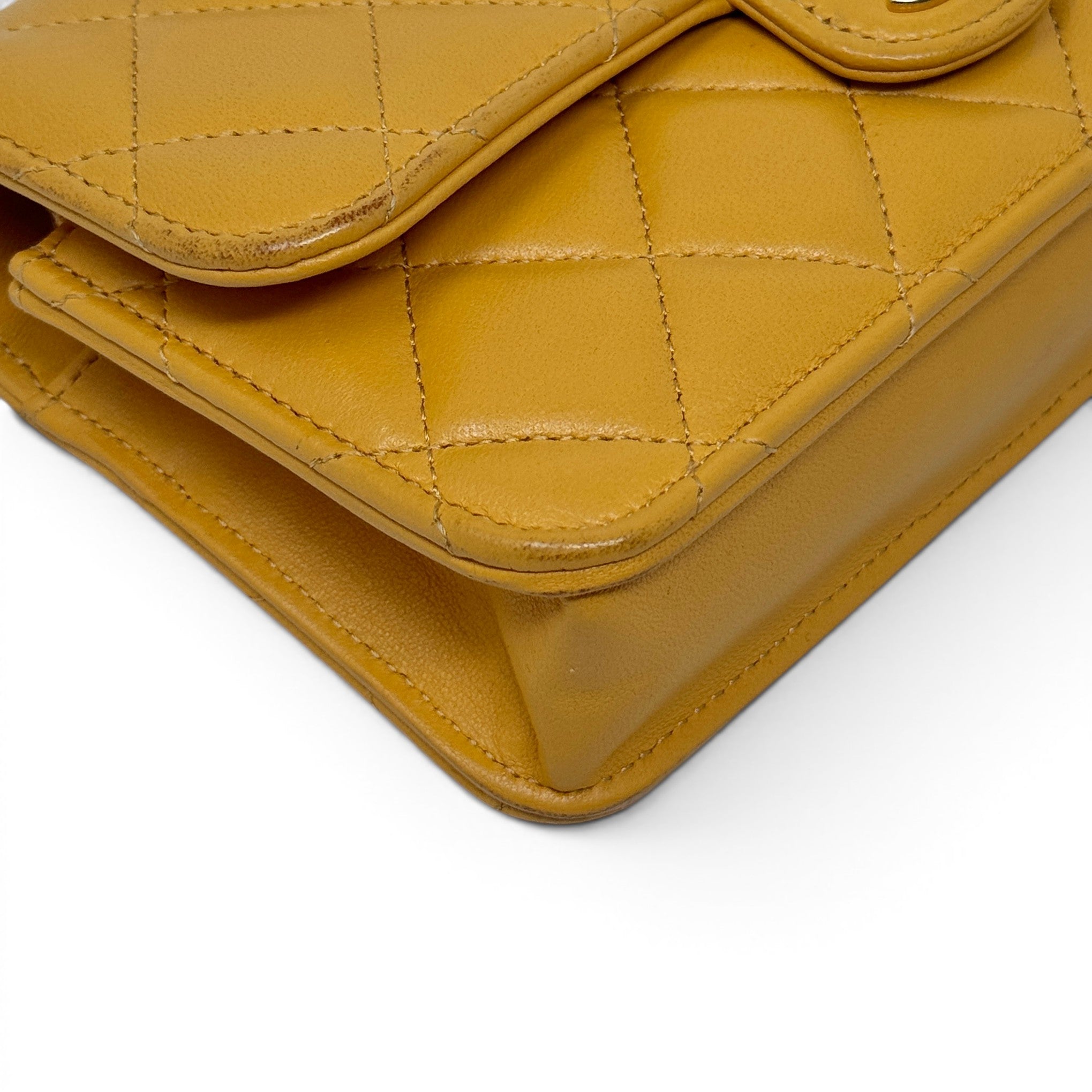 Chanel Yellow Top Handle Phone Holder
