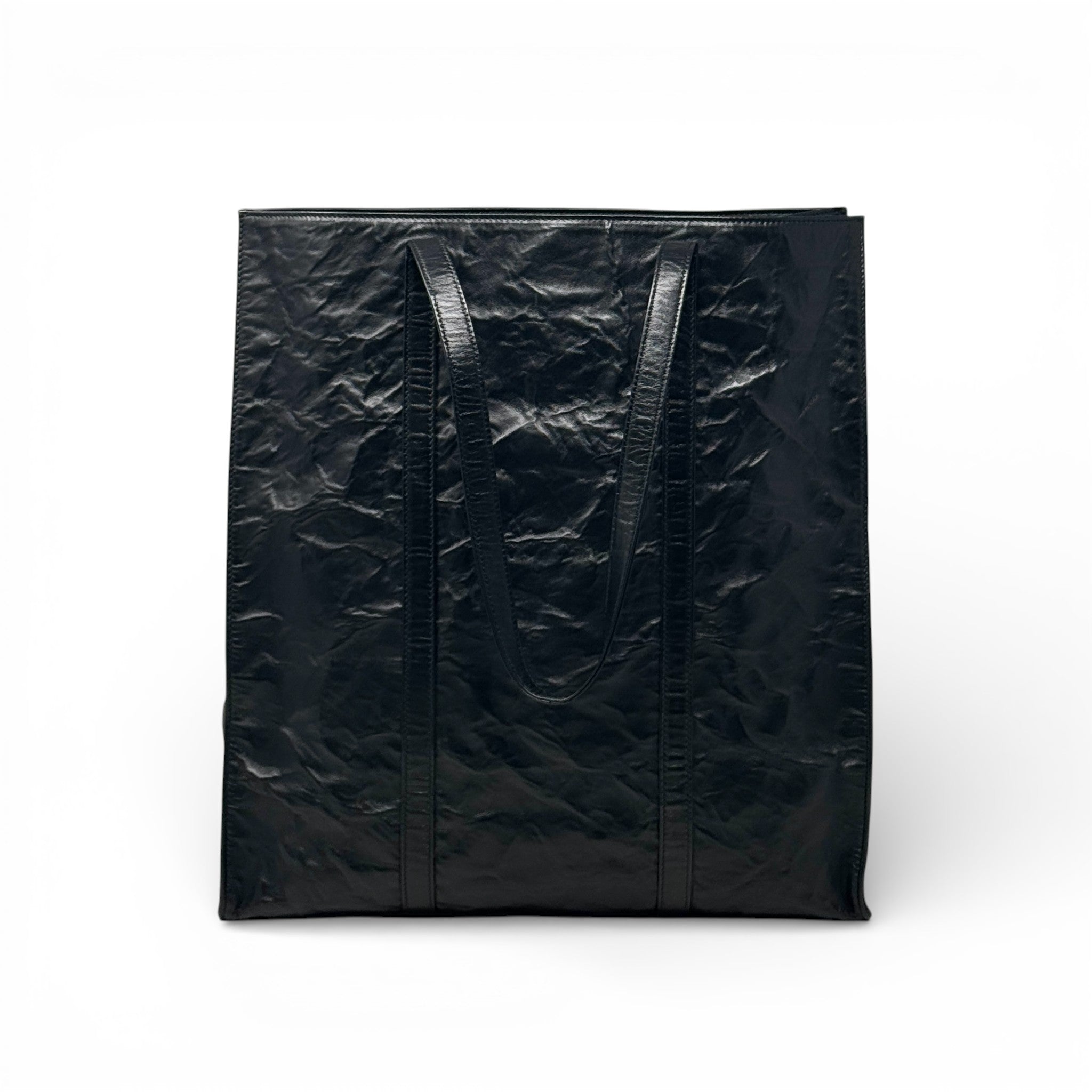 Prada Black Crinkle Nappa Leather Tote