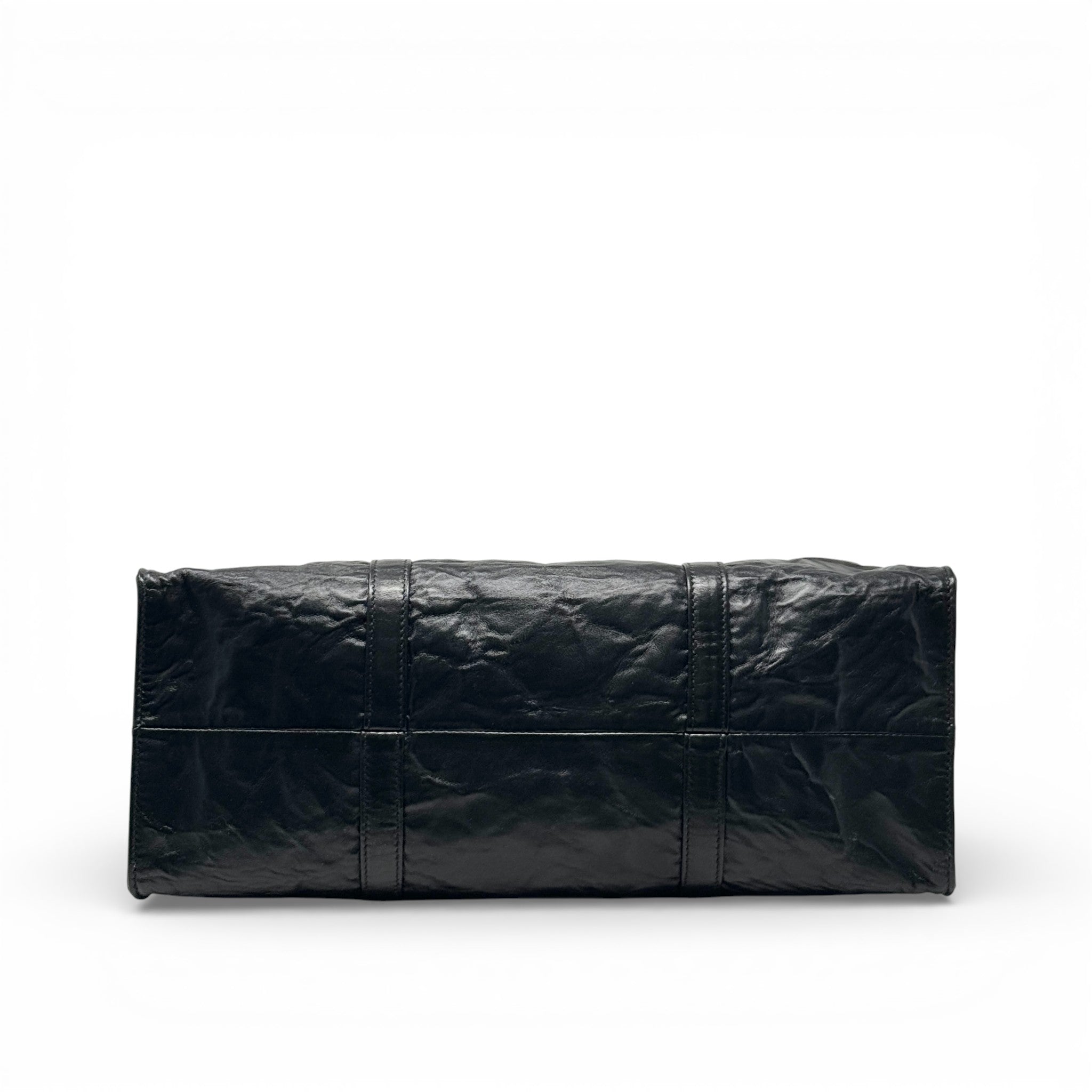 Prada Black Crinkle Nappa Leather Tote