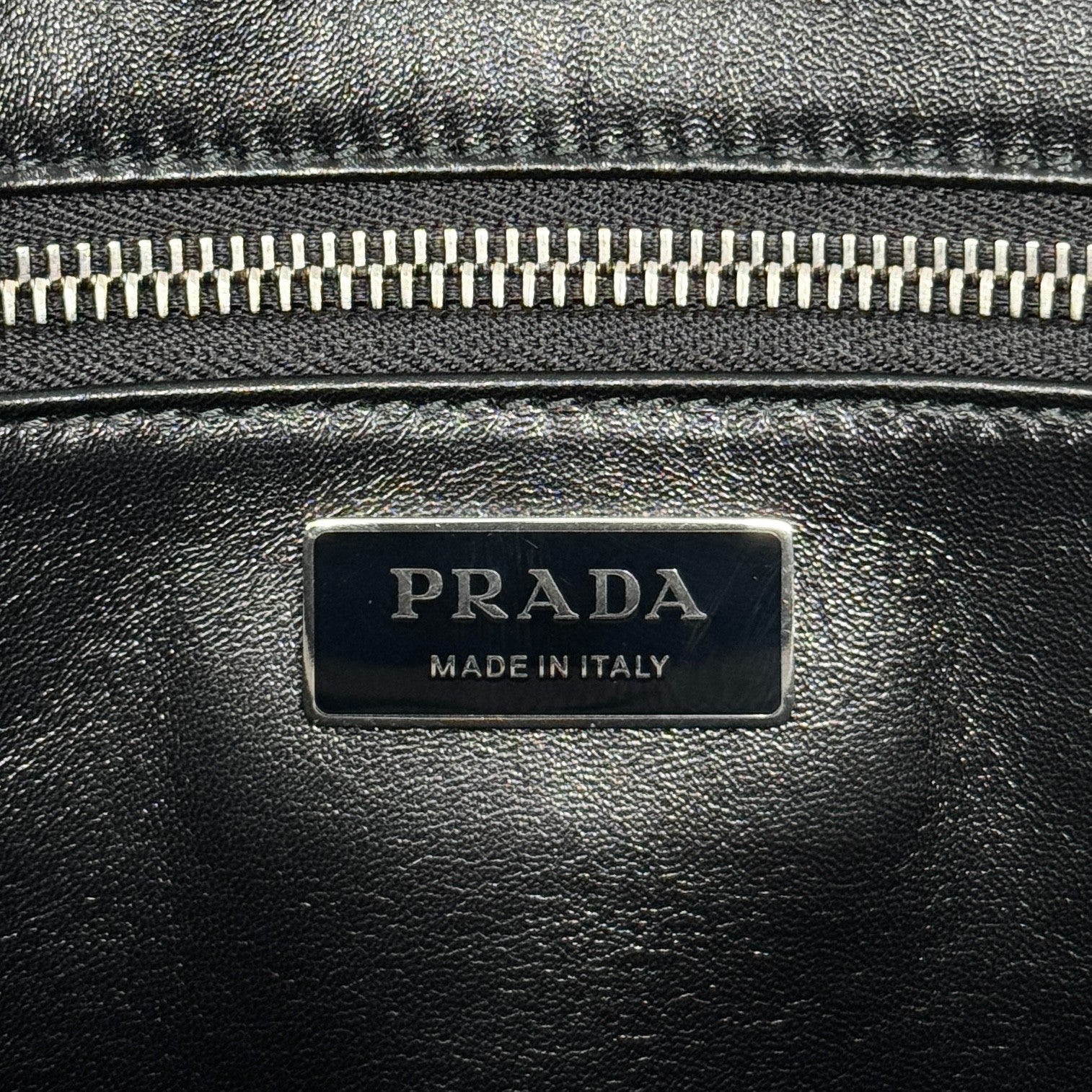 Prada Black Crinkle Nappa Leather Tote