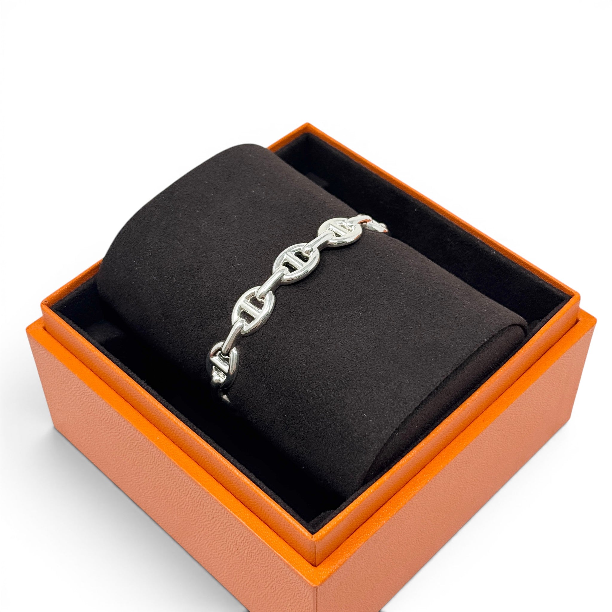 Hermes Silver Chaine d'ancre Enchainee Bracelet SH