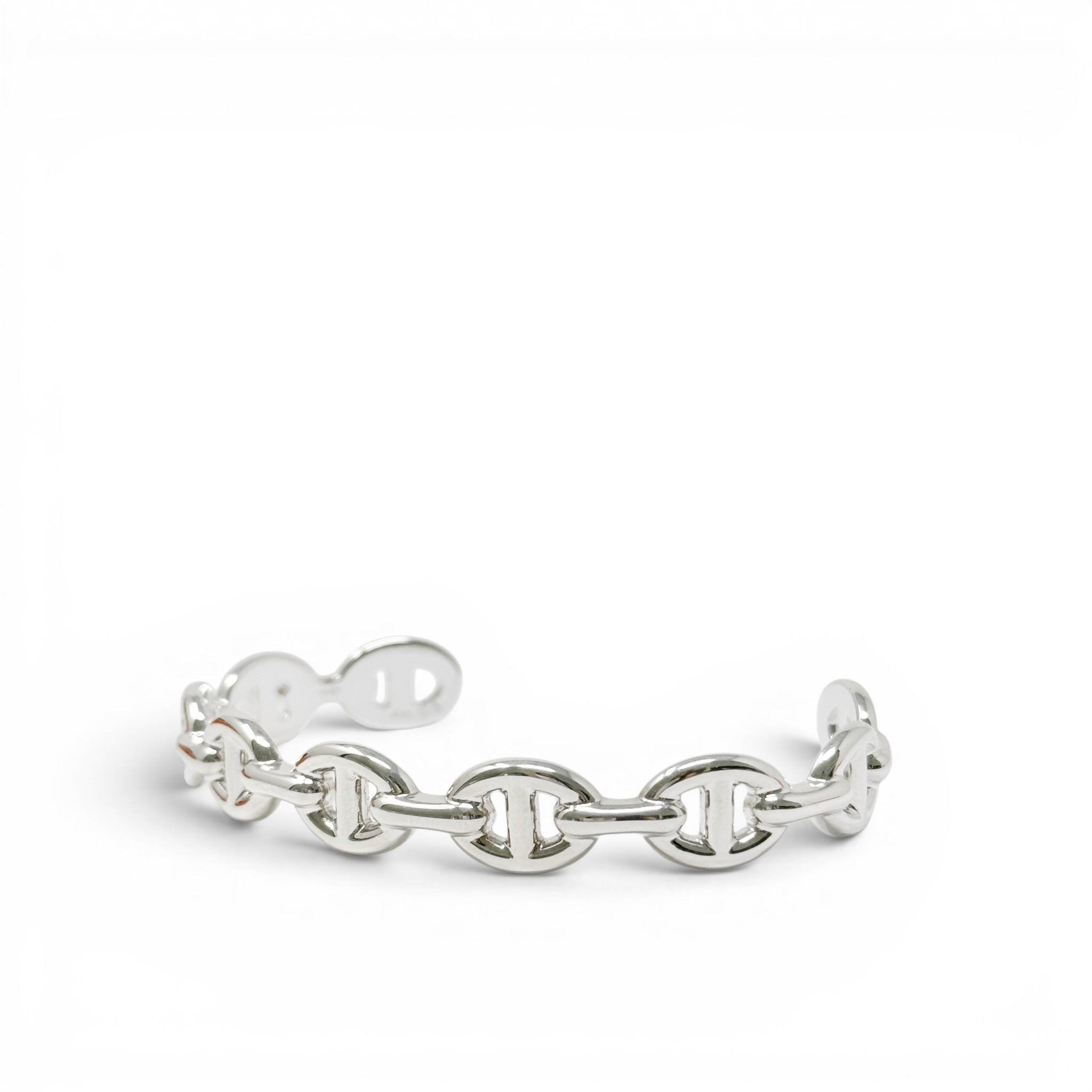 Hermes Silver Chaine d'ancre Enchainee Bracelet SH