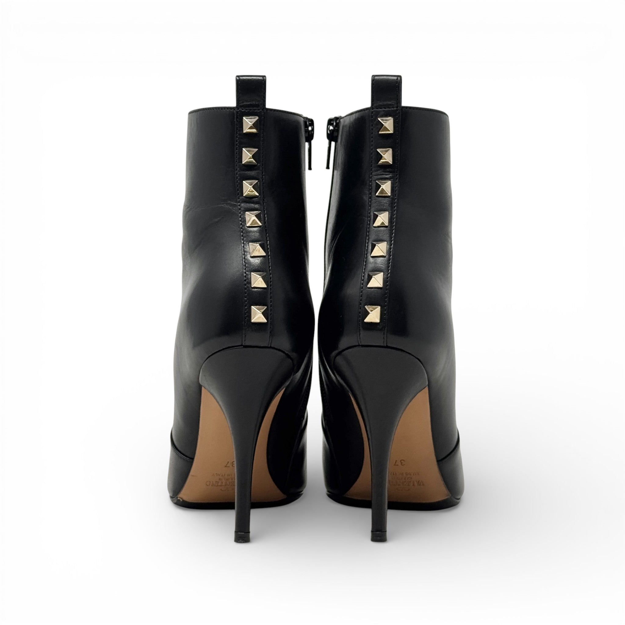 Valentino Black Garavani Rockstud Ankle Boots 37