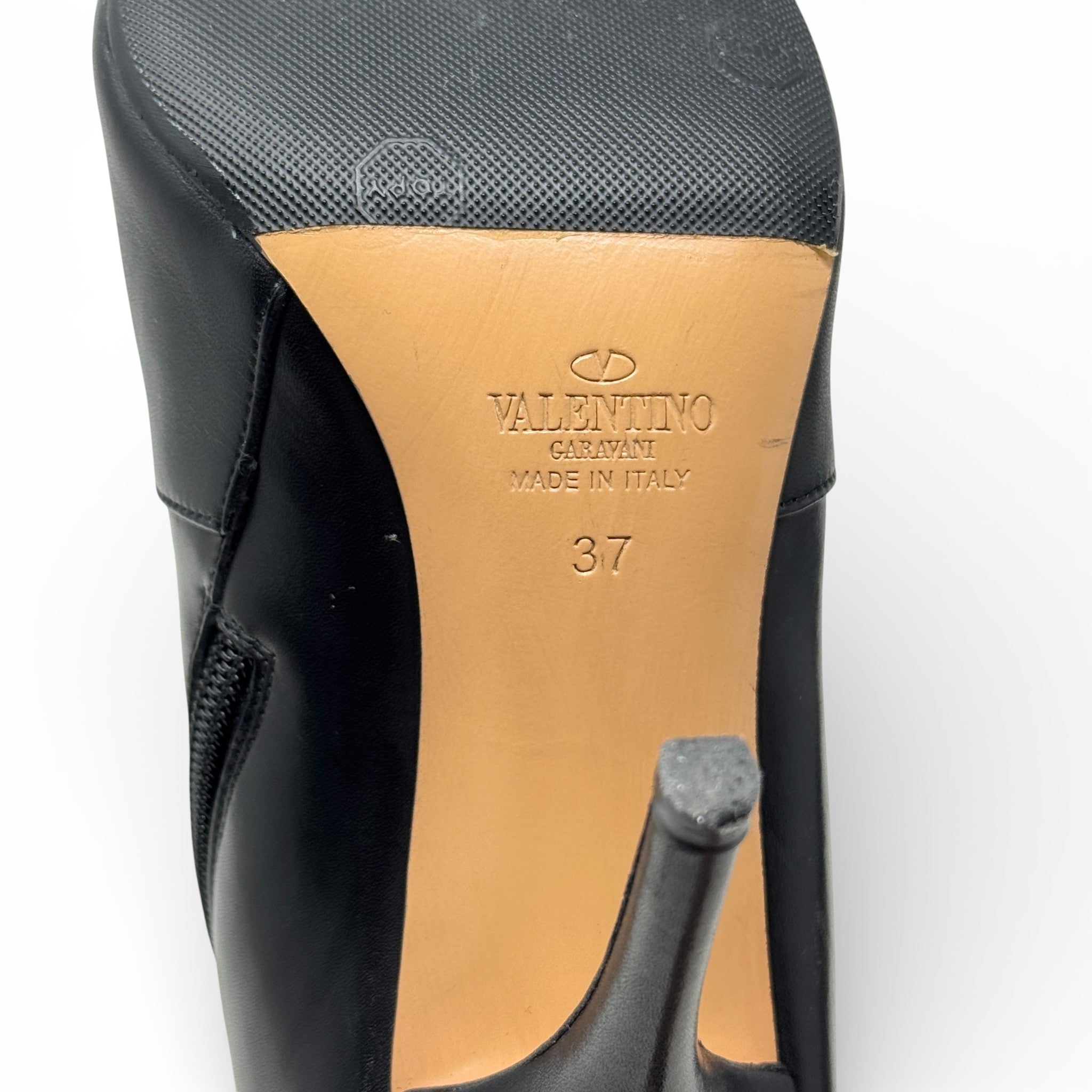 Valentino Black Garavani Rockstud Ankle Boots 37